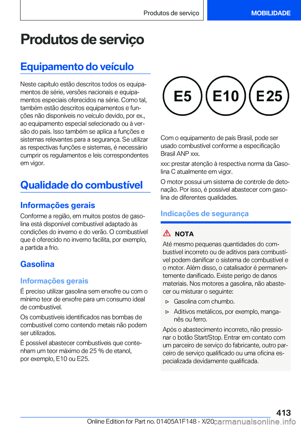 BMW X6 2021  Manual do condutor (in Portuguese) �P�r�o�d�u�t�o�s��d�e��s�e�r�v�i�