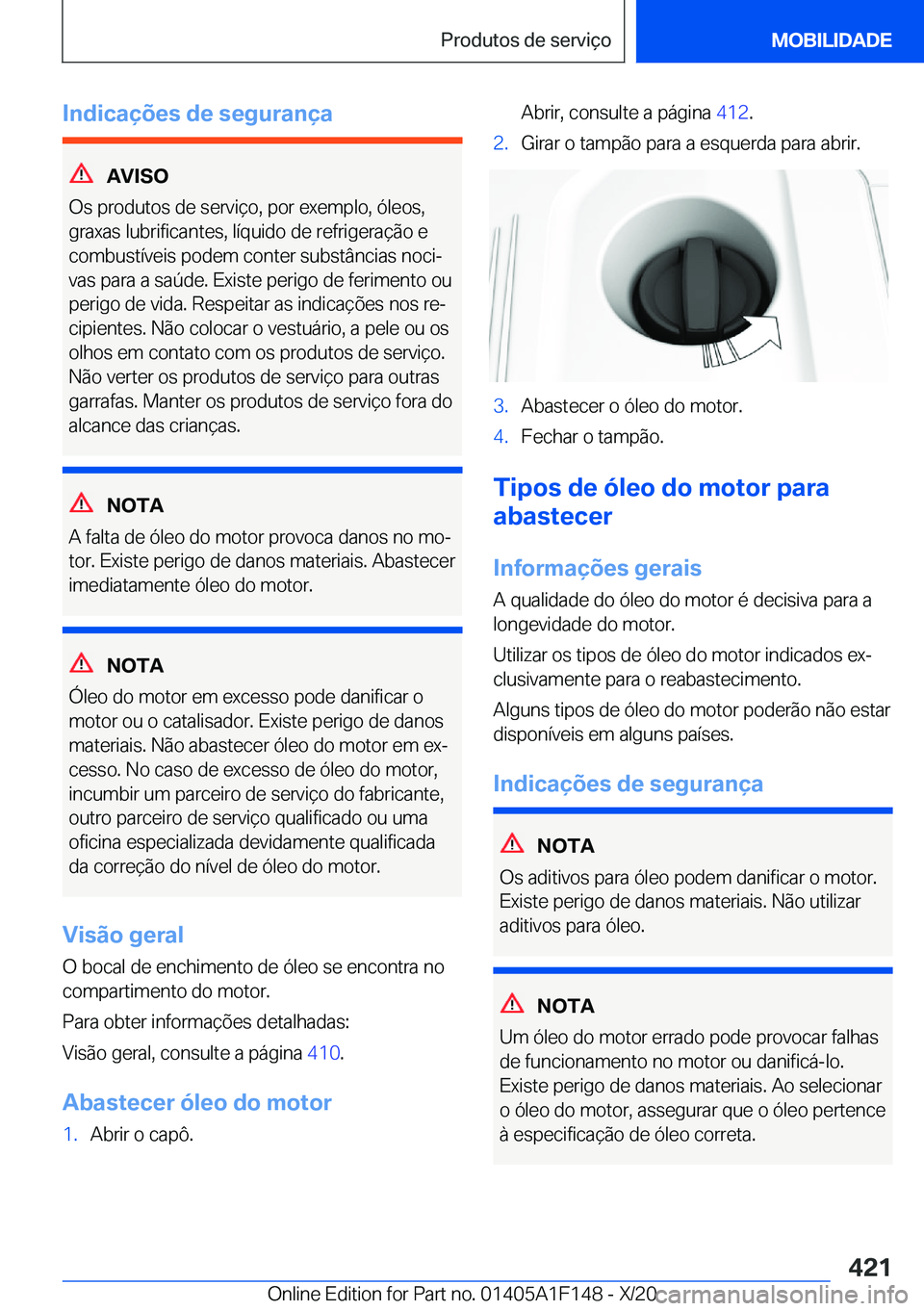 BMW X6 2021  Manual do condutor (in Portuguese) �I�n�d�i�c�a�