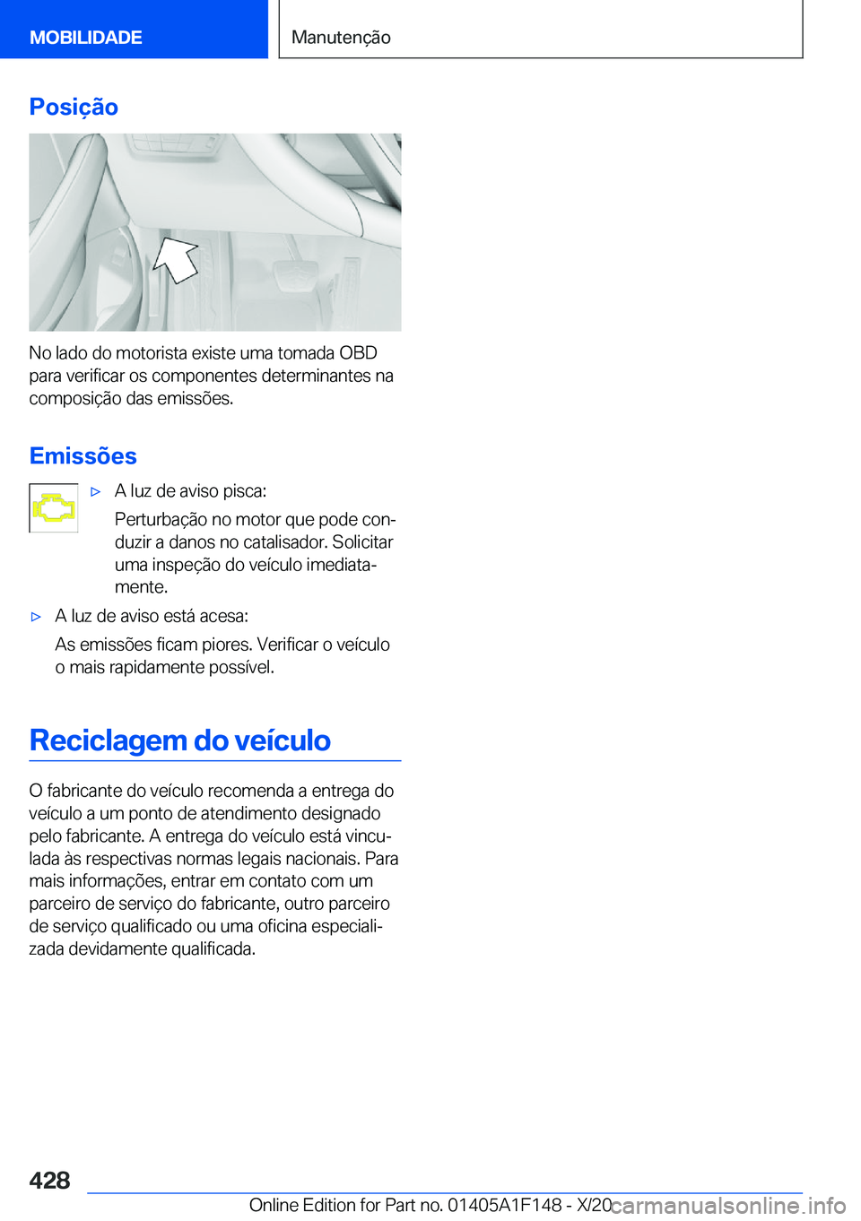 BMW X6 2021  Manual do condutor (in Portuguese) �P�o�s�i�