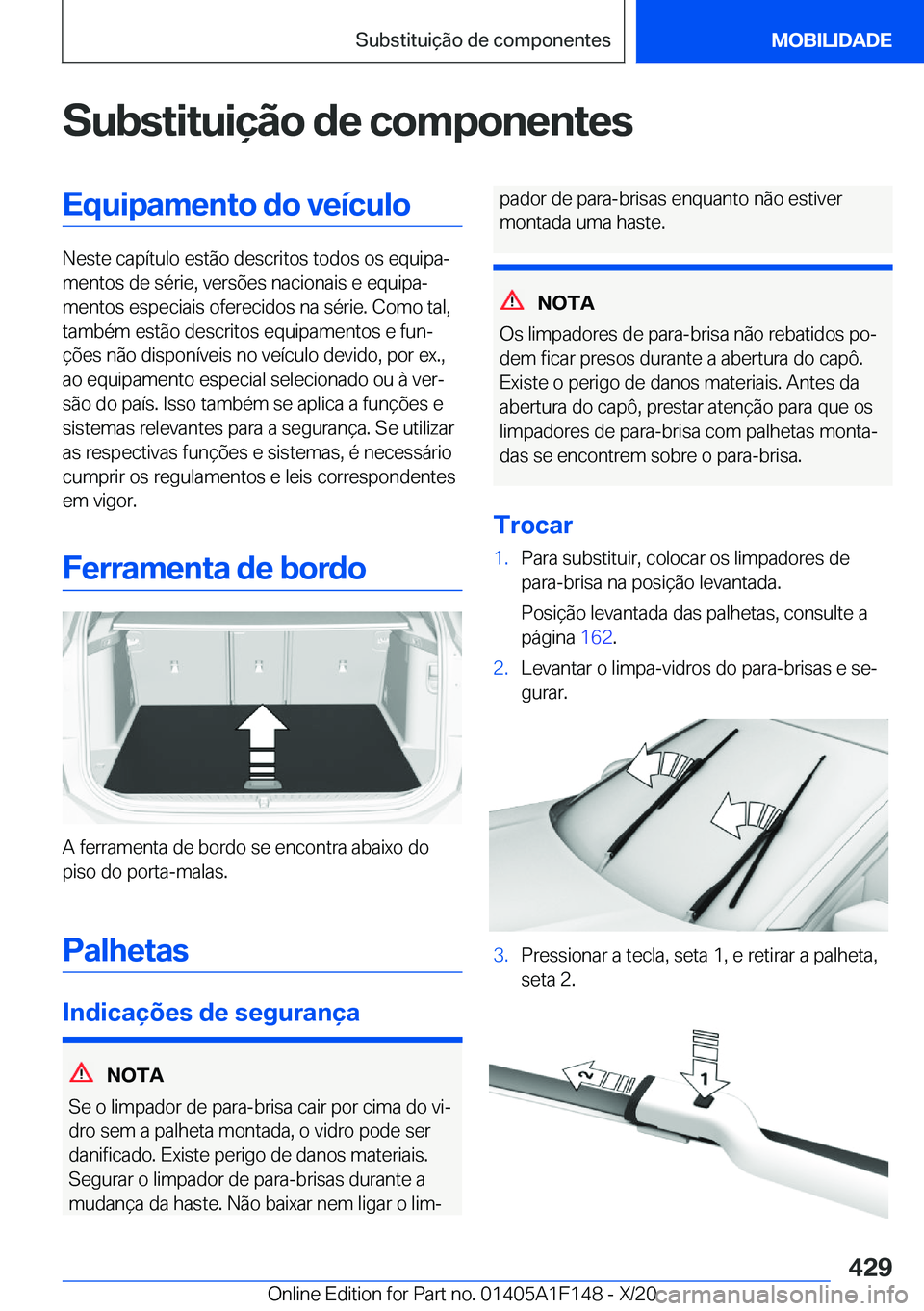BMW X6 2021  Manual do condutor (in Portuguese) �S�u�b�s�t�i�t�u�i�