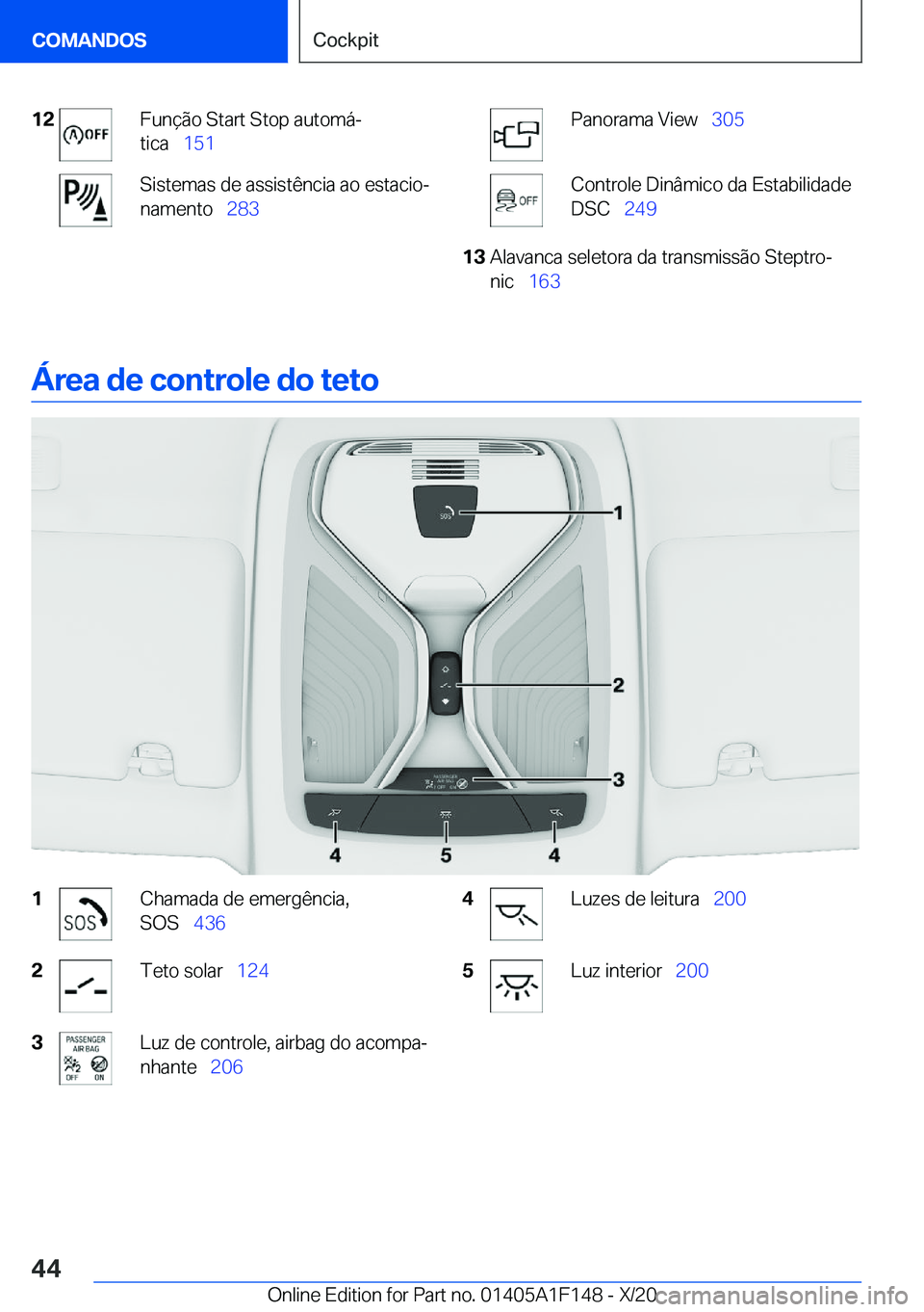 BMW X6 2021  Manual do condutor (in Portuguese) �1�2�F�u�n�
