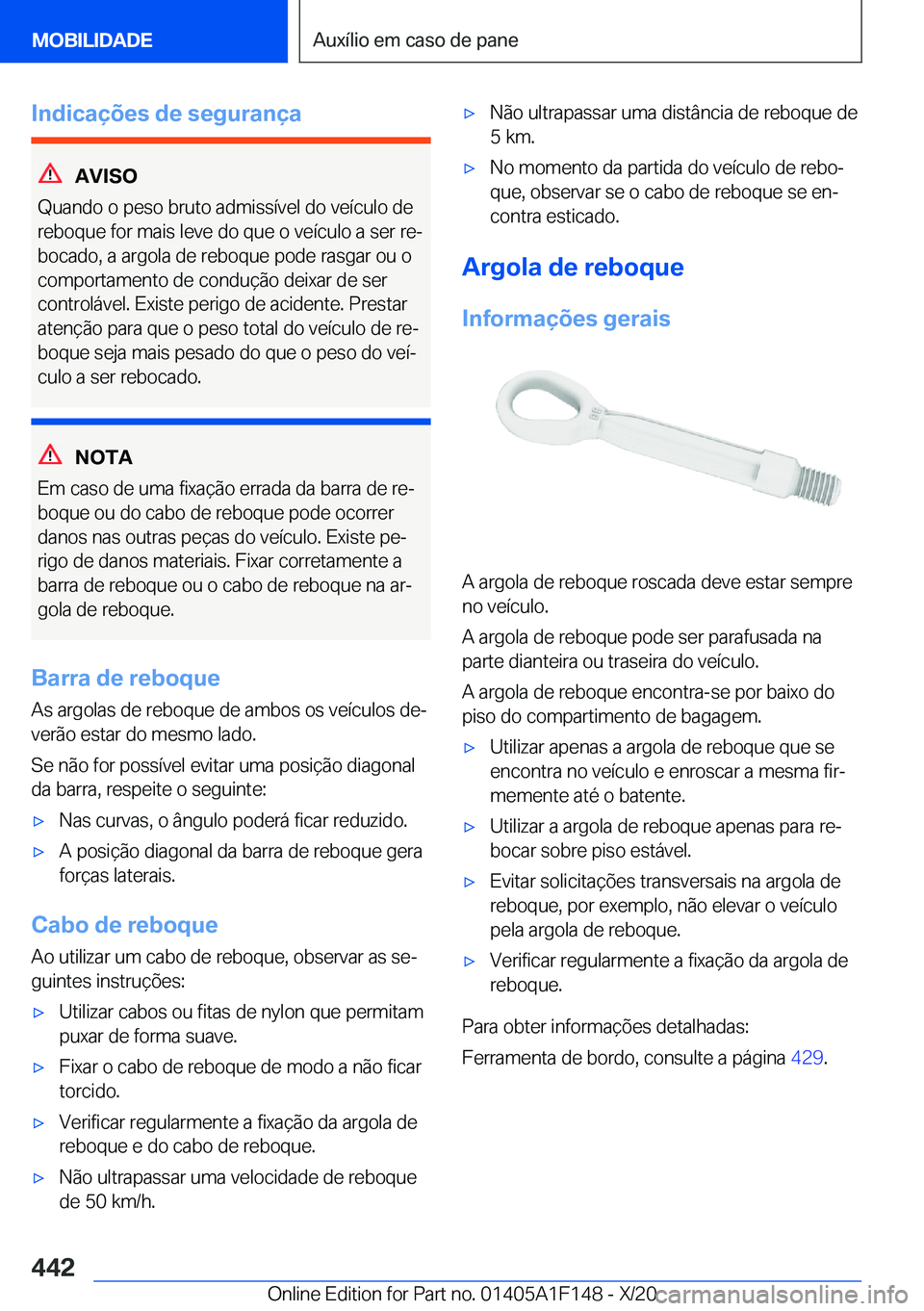 BMW X6 2021  Manual do condutor (in Portuguese) �I�n�d�i�c�a�