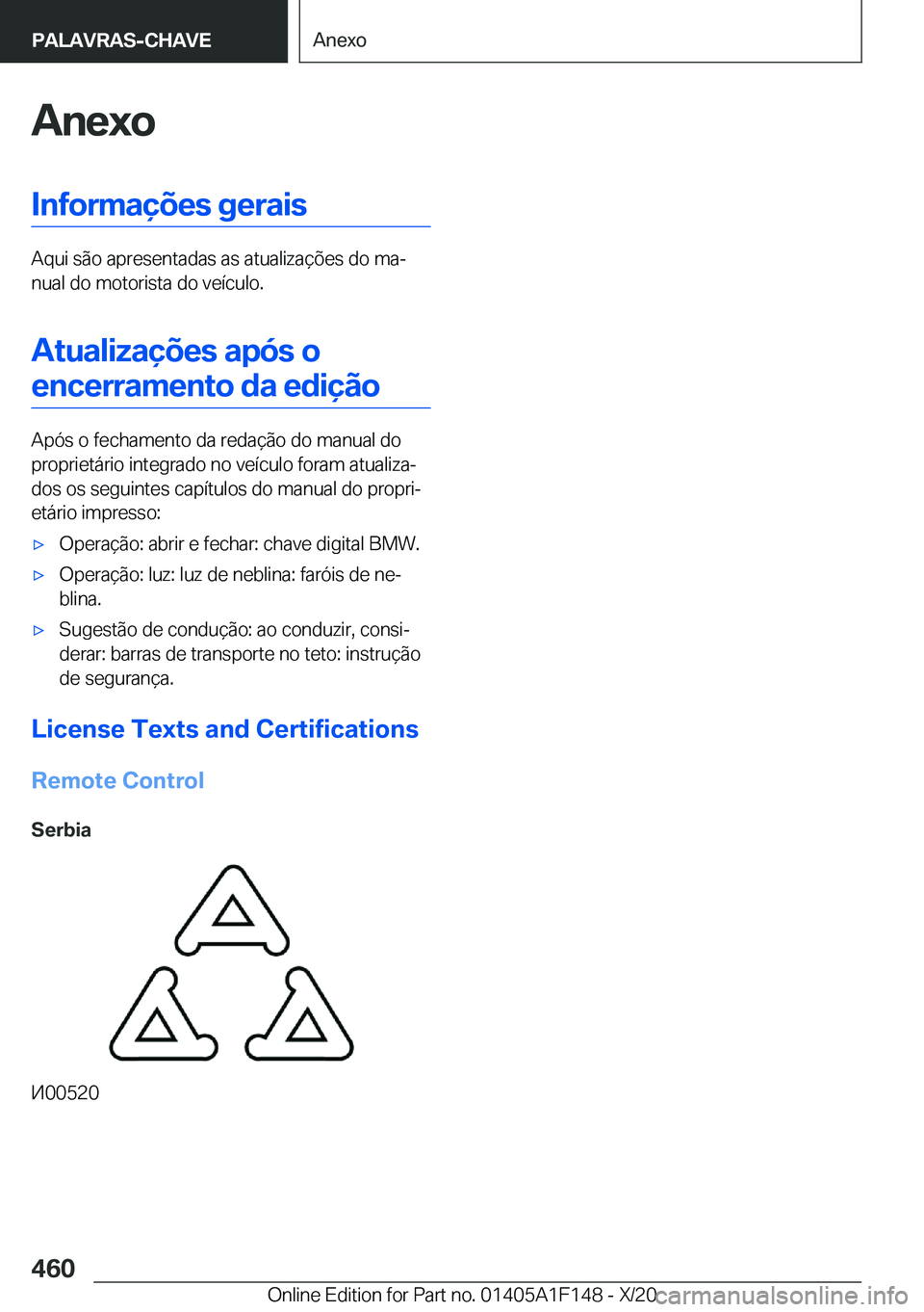 BMW X6 2021  Manual do condutor (in Portuguese) �A�n�e�x�o�I�n�f�o�r�m�a�