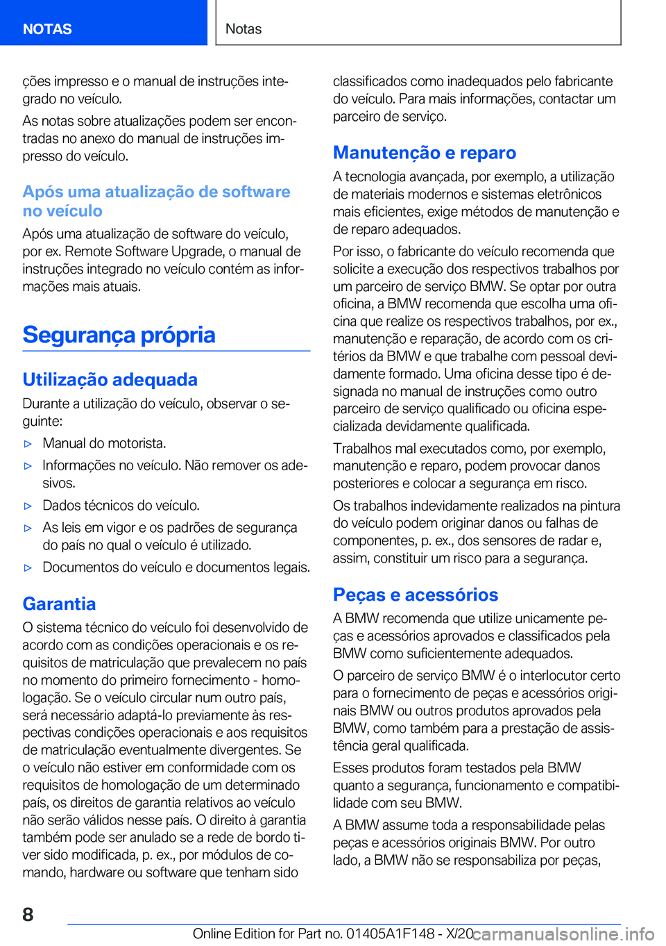 BMW X6 2021  Manual do condutor (in Portuguese) �