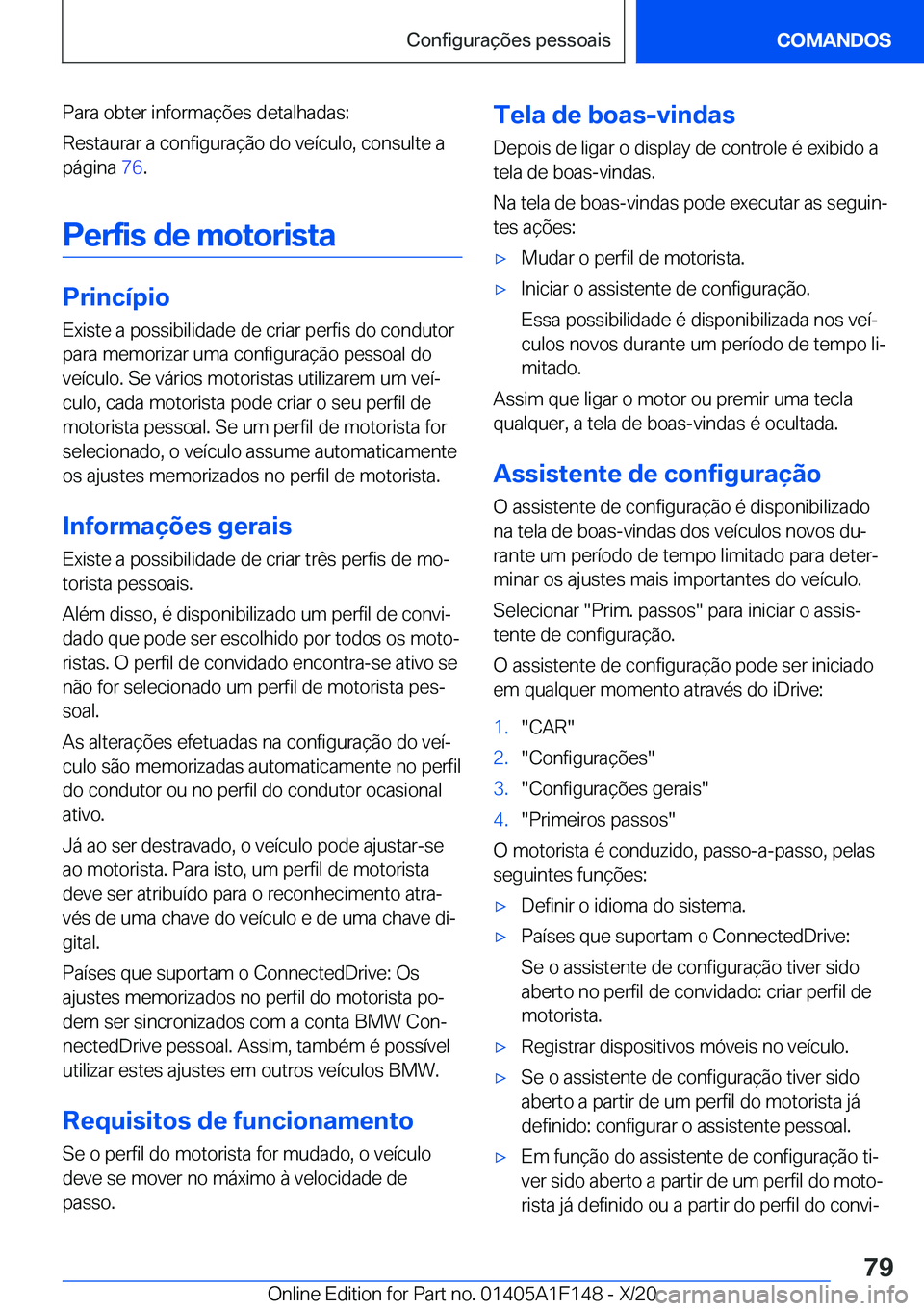 BMW X6 2021  Manual do condutor (in Portuguese) �P�a�r�a��o�b�t�e�r��i�n�f�o�r�m�a�