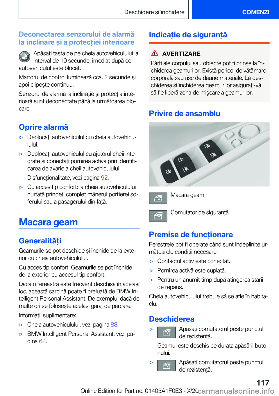 BMW X6 2021  Ghiduri De Utilizare (in Romanian) �D�e�c�o�n�e�c�t�a�r�e�a��s�e�n�z�o�r�u�l�u�i��d�e��a�l�a�r�m�