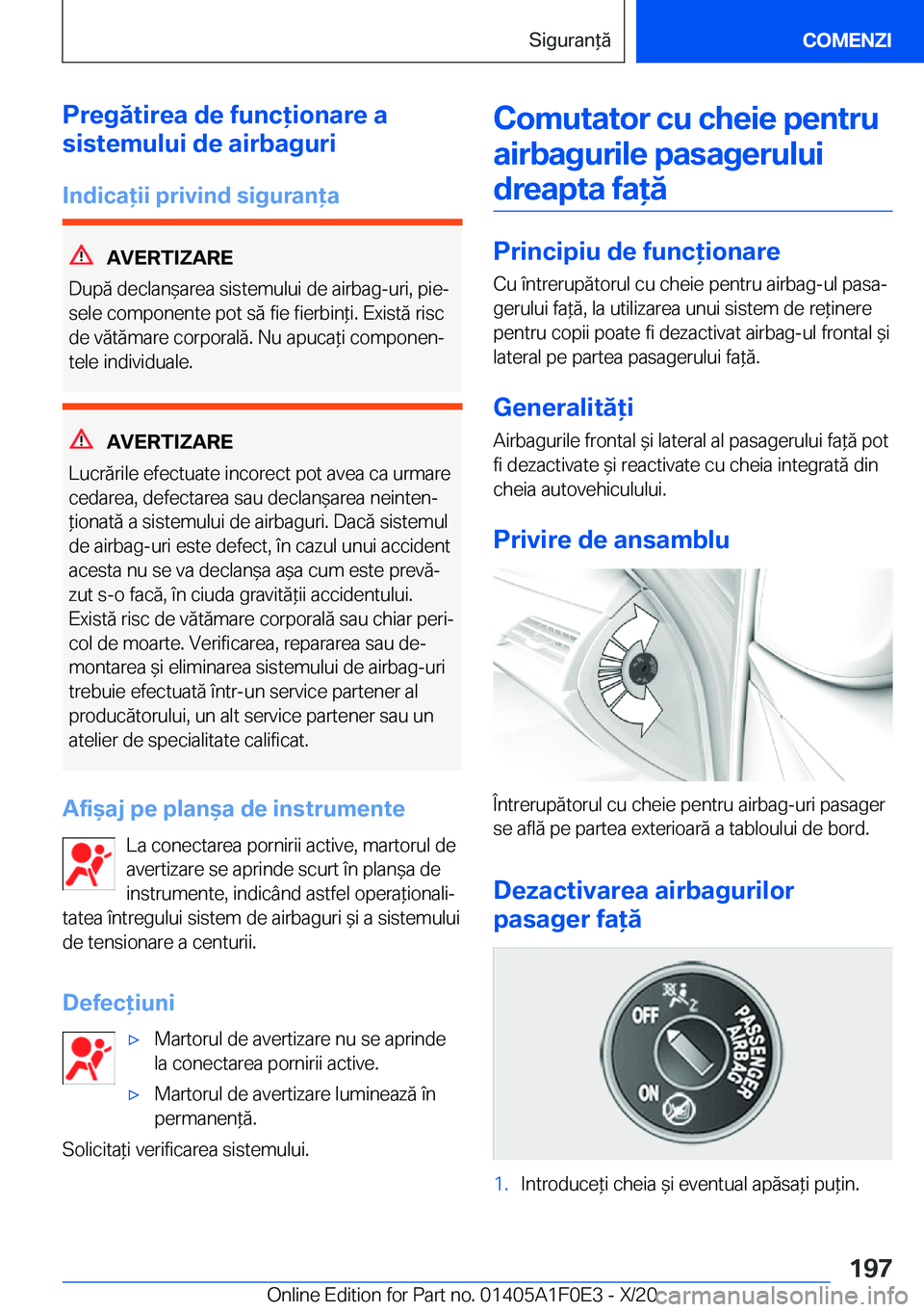 BMW X6 2021  Ghiduri De Utilizare (in Romanian) �P�r�e�g�