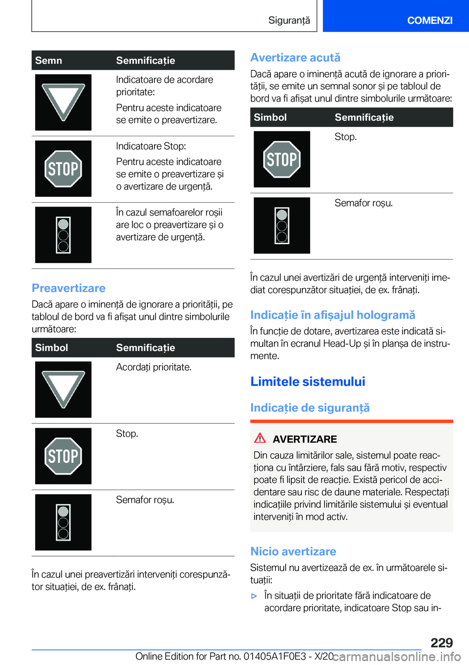 BMW X6 2021  Ghiduri De Utilizare (in Romanian) �S�e�m�n�S�e�m�n�i�f�i�c�a�i�e�I�n�d�i�c�a�t�o�a�r�e��d�e��a�c�o�r�d�a�r�e
�p�r�i�o�r�i�t�a�t�e�:
�P�e�n�t�r�u��a�c�e�s�t�e��i�n�d�i�c�a�t�o�a�r�e
�s�e��e�m�i�t�e��o��p�r�e�a�v�e�r�t�i�z�a�r�