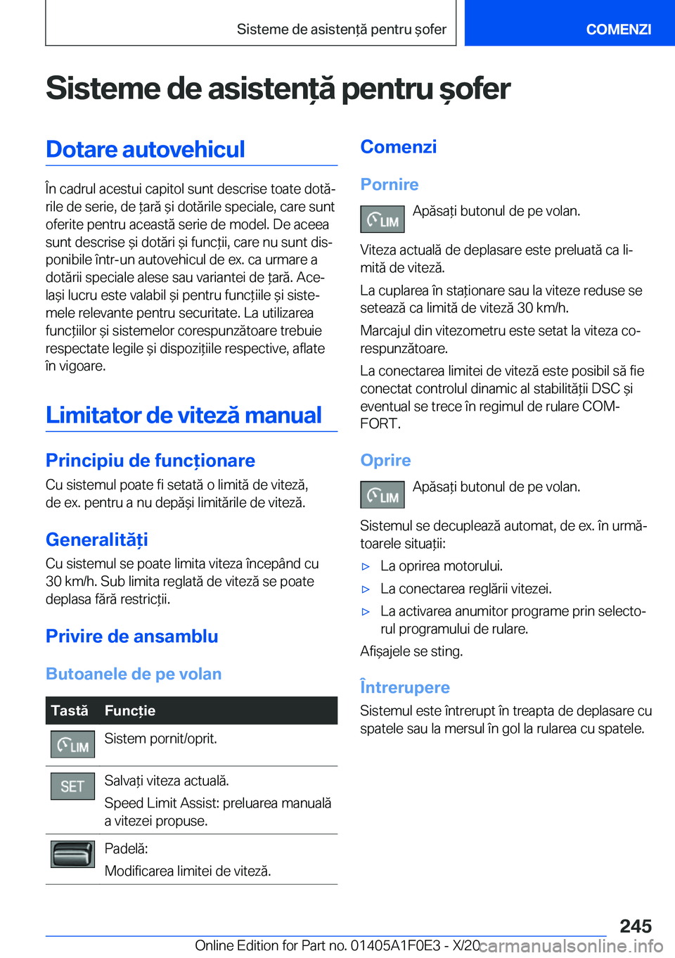 BMW X6 2021  Ghiduri De Utilizare (in Romanian) �S�i�s�t�e�m�e��d�e��a�s�i�s�t�e�n�