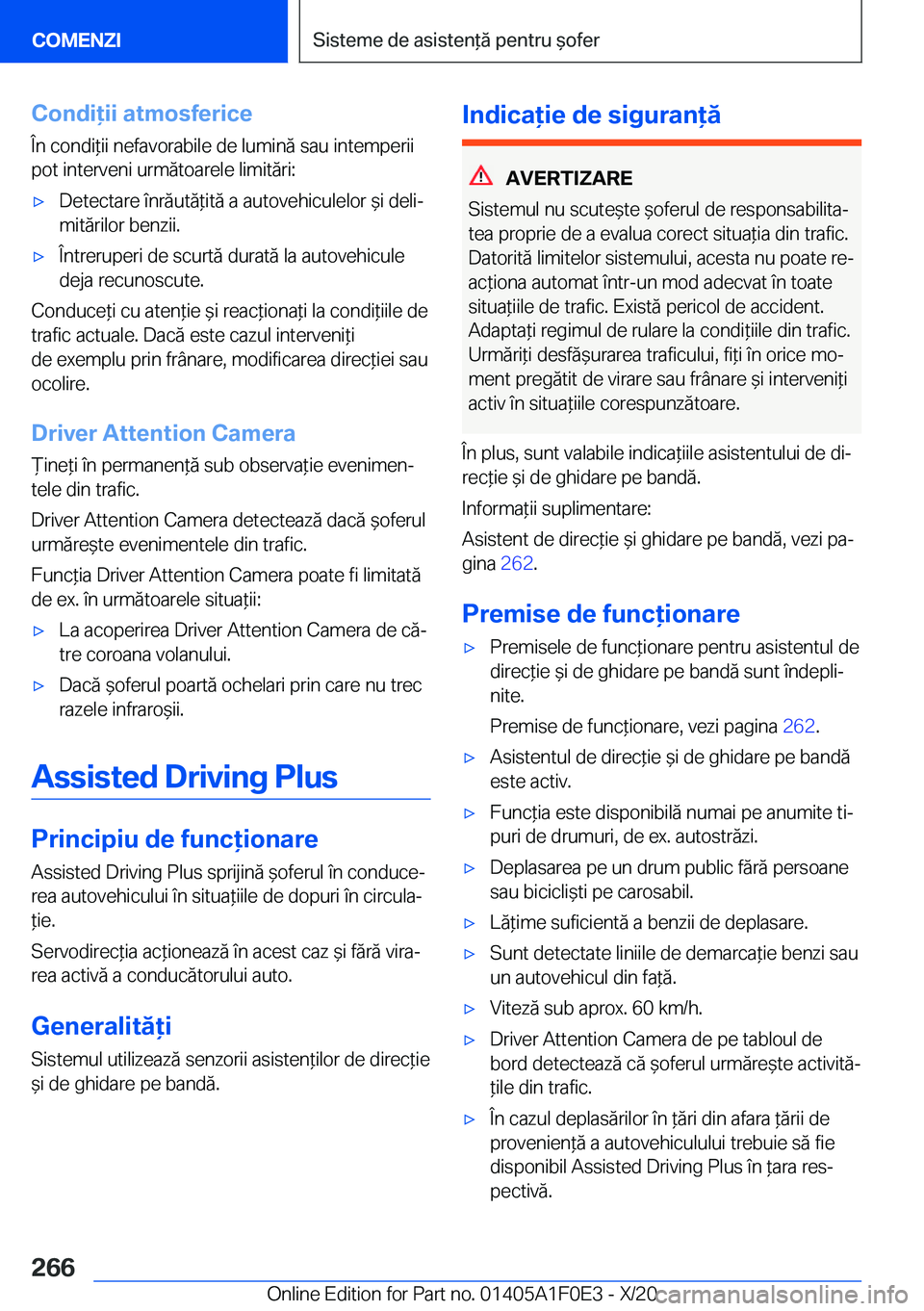 BMW X6 2021  Ghiduri De Utilizare (in Romanian) �C�o�n�d�i�i�i��a�t�m�o�s�f�e�r�i�c�e�