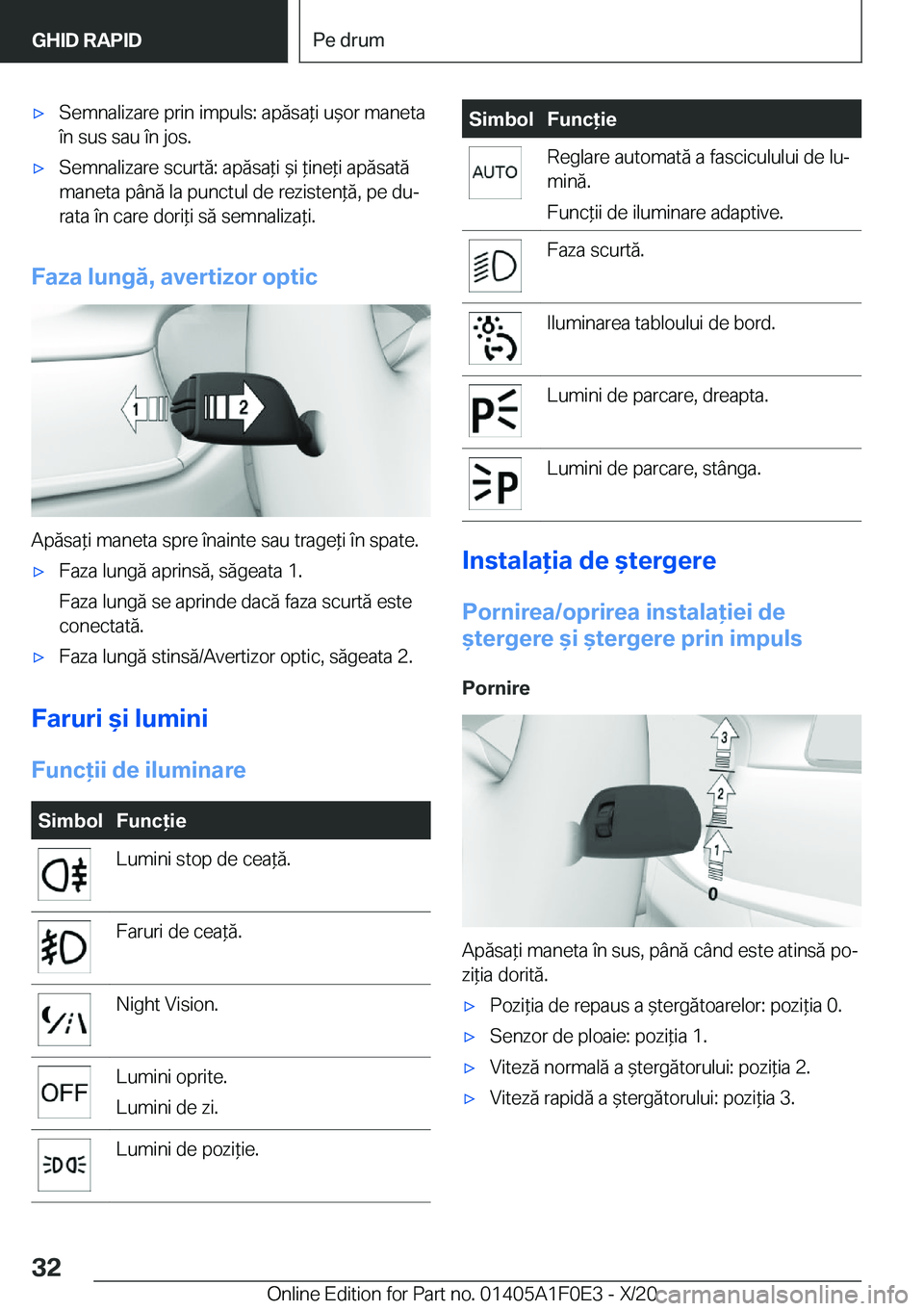 BMW X6 2021  Ghiduri De Utilizare (in Romanian) 'x�S�e�m�n�a�l�i�z�a�r�e��p�r�i�n��i�m�p�u�l�s�:��a�p�ă�s�a*�i��u&�o�r��m�a�n�e�t�a�