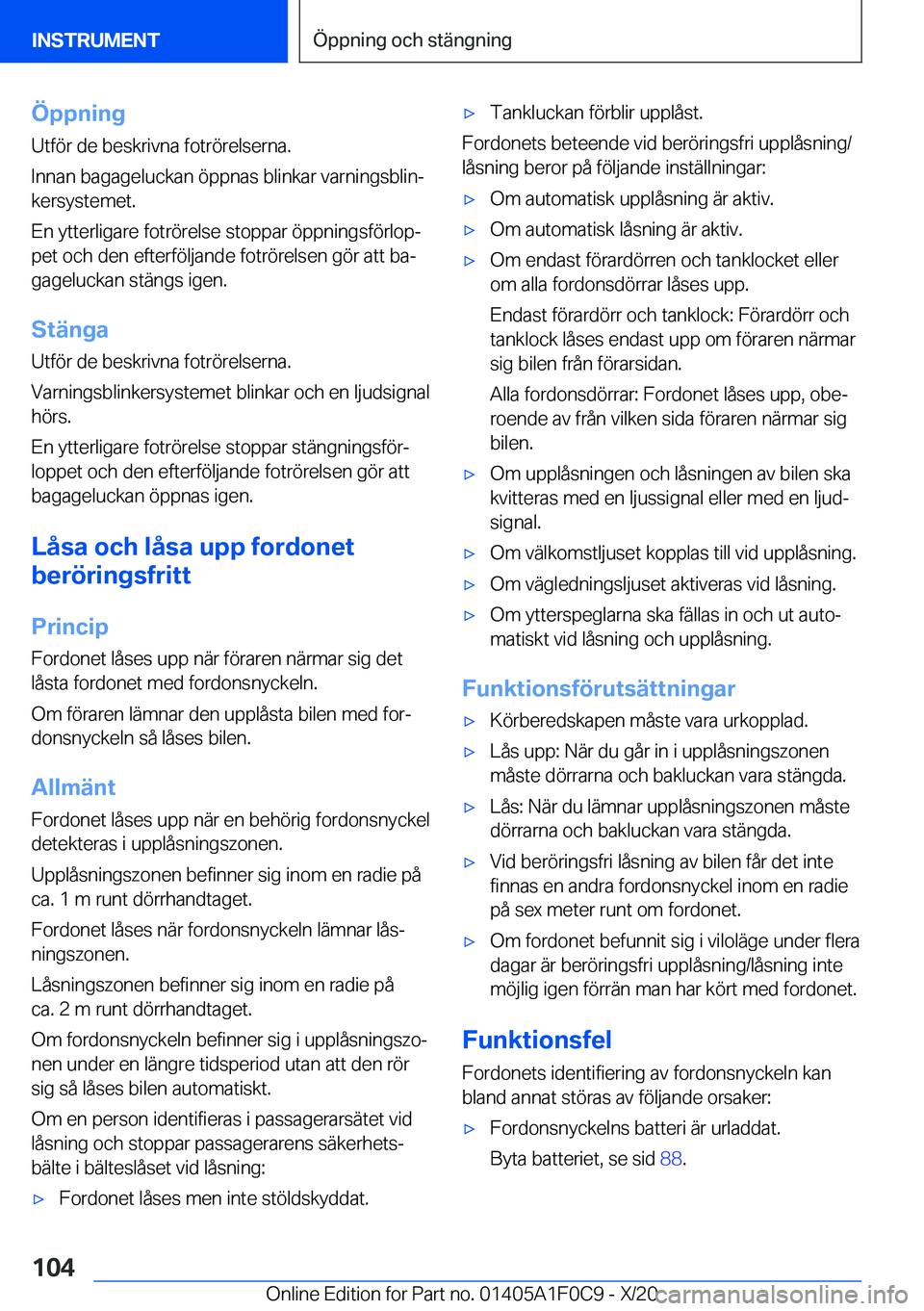 BMW X6 2021  InstruktionsbÖcker (in Swedish) �