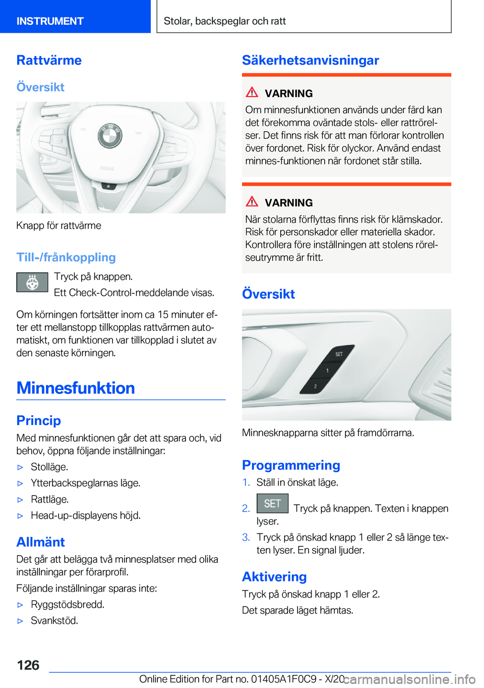 BMW X6 2021  InstruktionsbÖcker (in Swedish) �R�a�t�t�v�ä�r�m�e
�