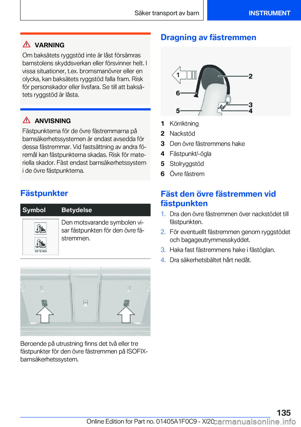 BMW X6 2021  InstruktionsbÖcker (in Swedish) �V�A�R�N�I�N�G
�O�m��b�a�k�s�ä�t�e�t�s��r�y�g�g�s�t�