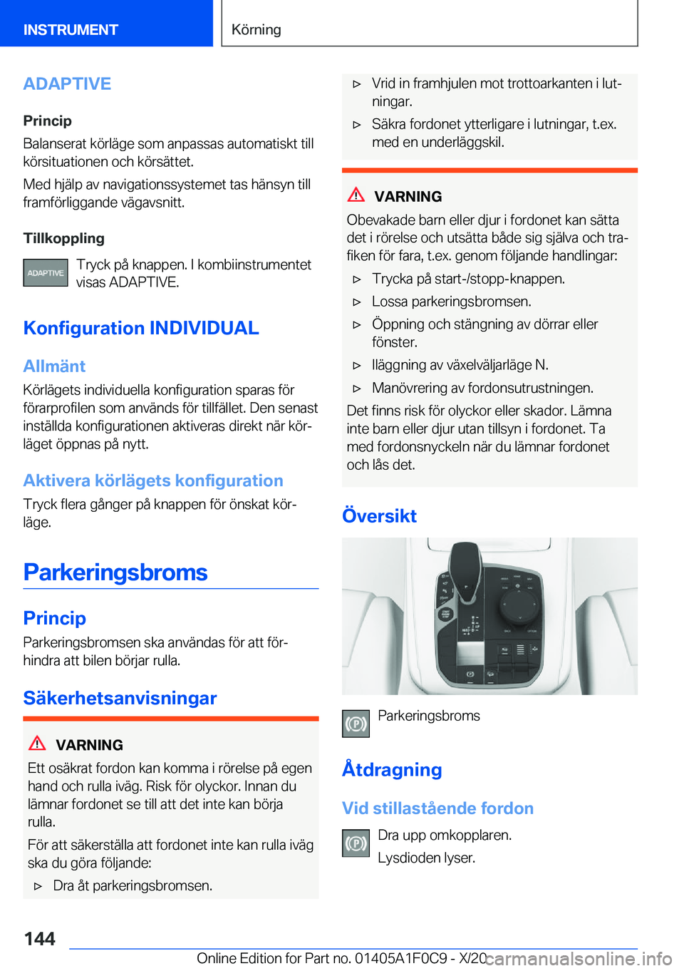BMW X6 2021  InstruktionsbÖcker (in Swedish) �A�D�A�P�T�I�V�E
�P�r�i�n�c�i�p
�B�a�l�a�n�s�e�r�a�t��k�
