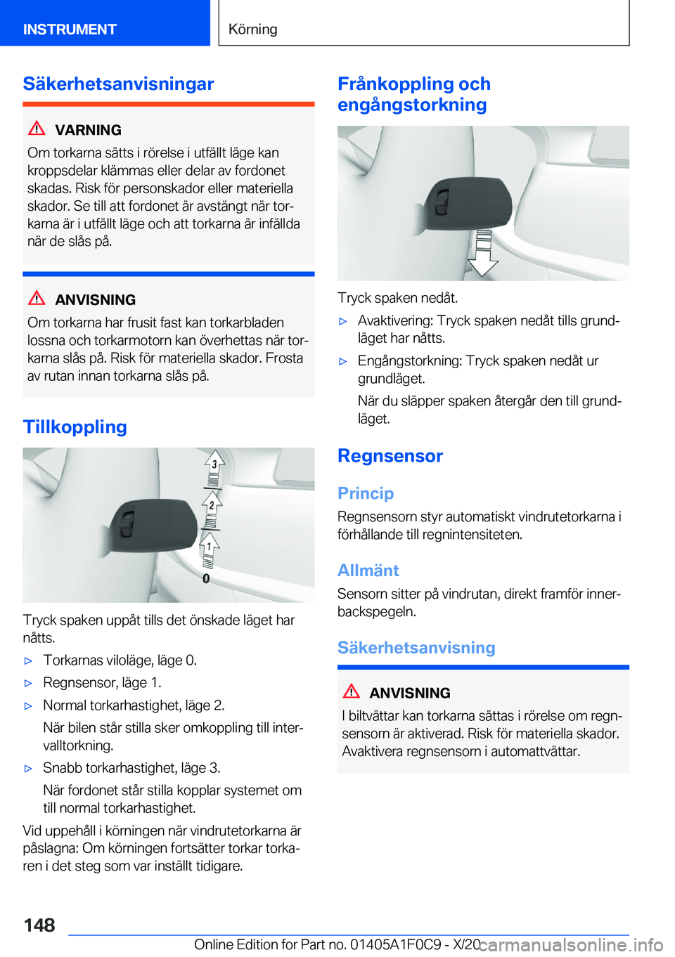 BMW X6 2021  InstruktionsbÖcker (in Swedish) �S�ä�k�e�r�h�e�t�s�a�n�v�i�s�n�i�n�g�a�r
�V�A�R�N�I�N�G
�O�m��t�o�r�k�a�r�n�a��s�ä�t�t�s��i��r�