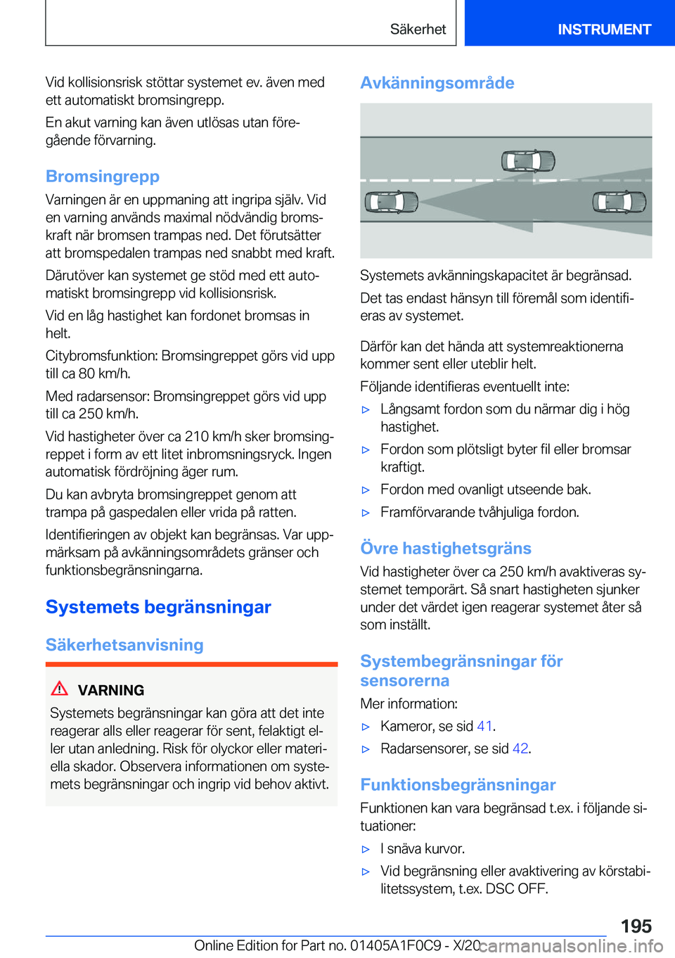 BMW X6 2021  InstruktionsbÖcker (in Swedish) �V�i�d��k�o�l�l�i�s�i�o�n�s�r�i�s�k��s�t�