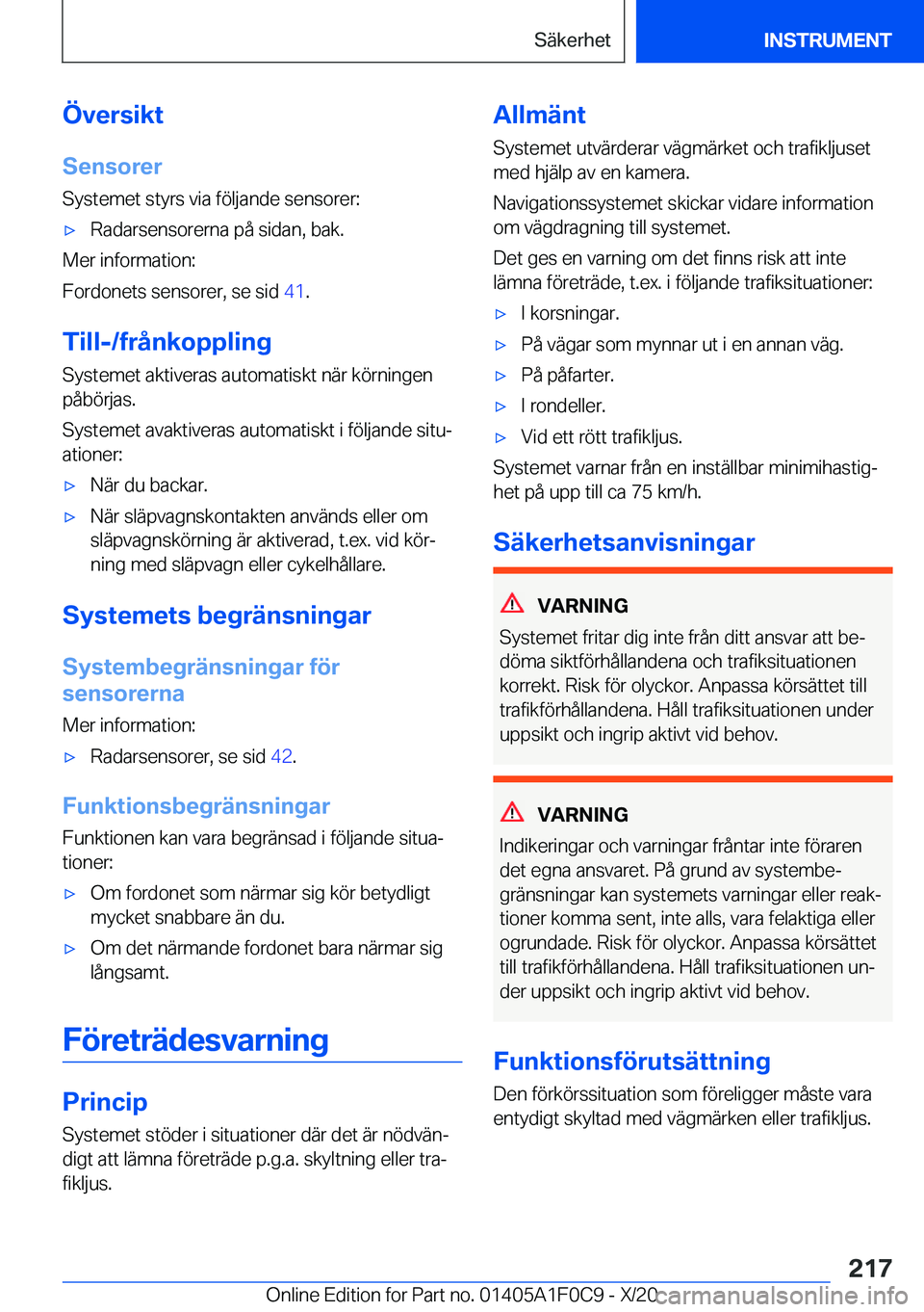 BMW X6 2021  InstruktionsbÖcker (in Swedish) �