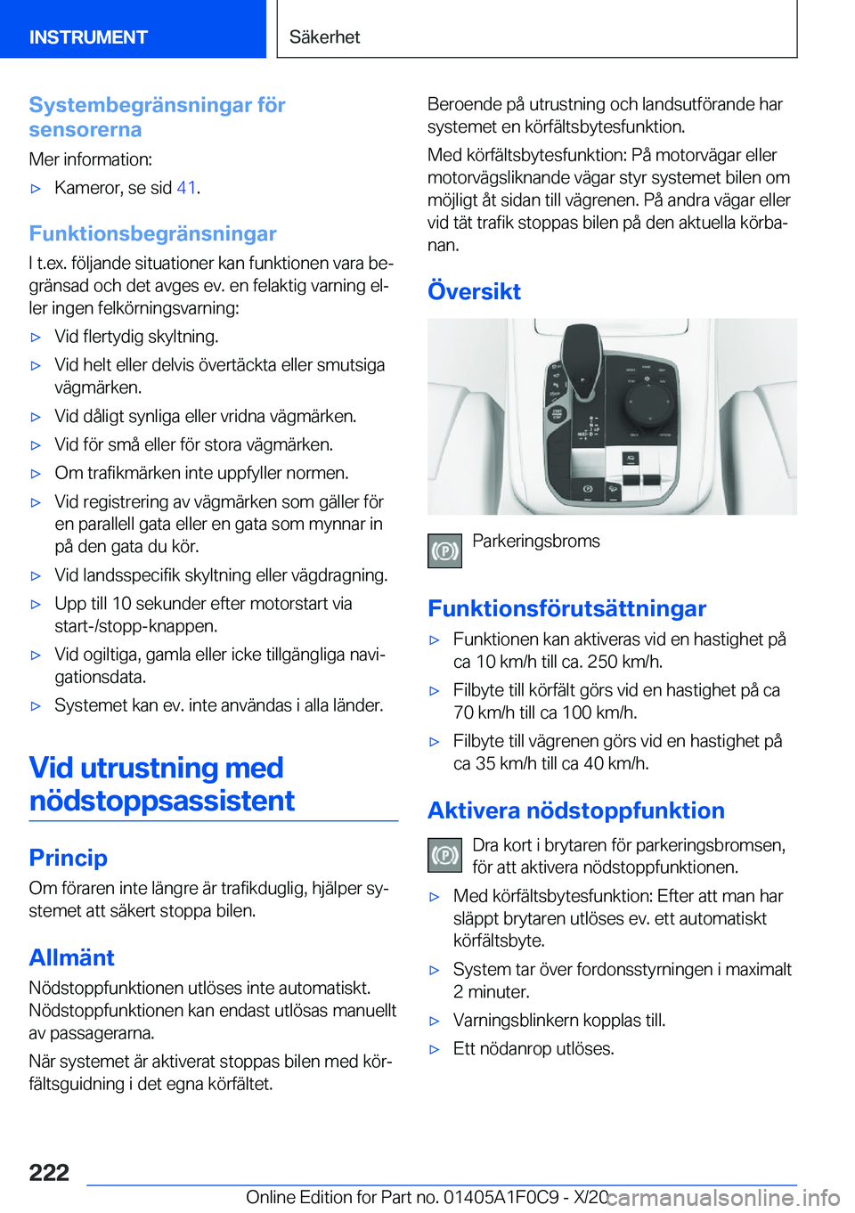 BMW X6 2021  InstruktionsbÖcker (in Swedish) �S�y�s�t�e�m�b�e�g�r�ä�n�s�n�i�n�g�a�r��f�