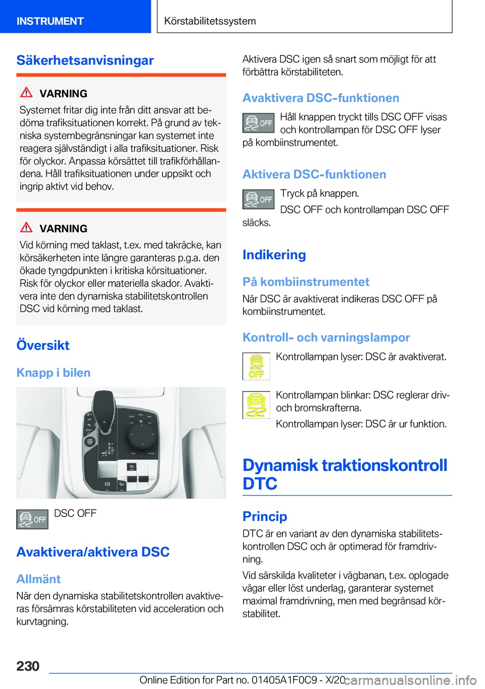 BMW X6 2021  InstruktionsbÖcker (in Swedish) �S�ä�k�e�r�h�e�t�s�a�n�v�i�s�n�i�n�g�a�r
�V�A�R�N�I�N�G
�S�y�s�t�e�m�e�t��f�r�i�t�a�r��d�i�g��i�n�t�e��f�r�å�n��d�i�t�t��a�n�s�v�a�r��a�t�t��b�ej
�d�