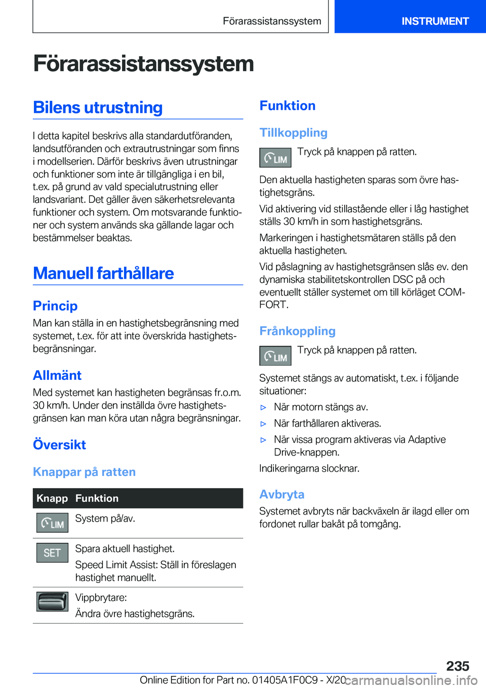 BMW X6 2021  InstruktionsbÖcker (in Swedish) �F�