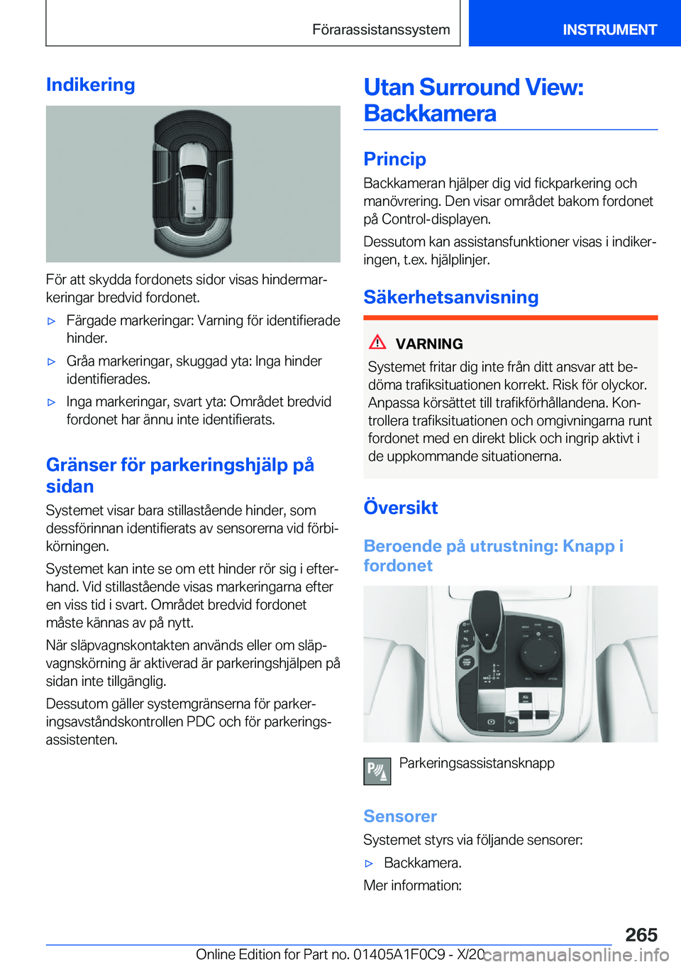 BMW X6 2021  InstruktionsbÖcker (in Swedish) �I�n�d�i�k�e�r�i�n�g
�F�