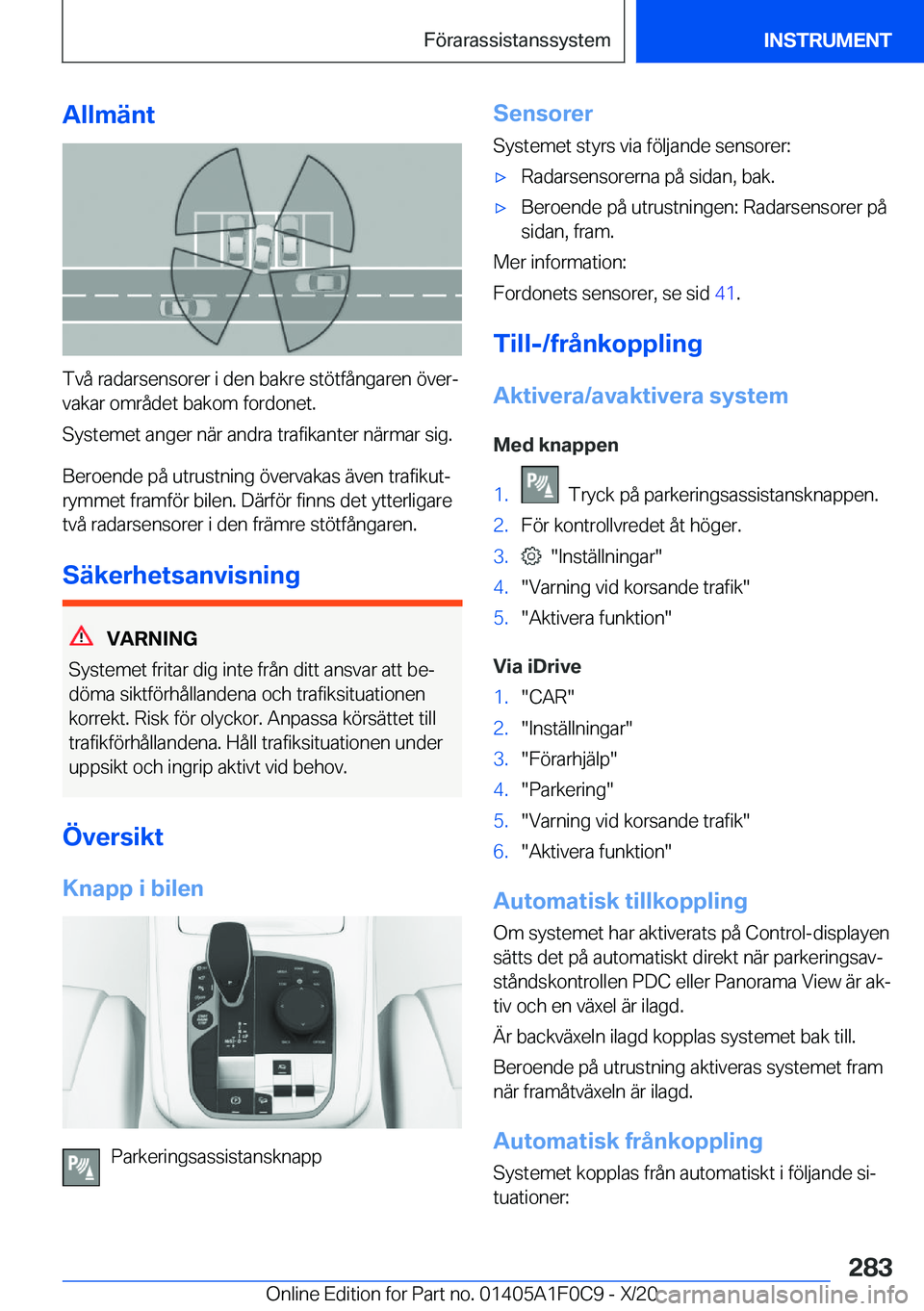 BMW X6 2021  InstruktionsbÖcker (in Swedish) �A�l�l�m�ä�n�t
�T�v�å��r�a�d�a�r�s�e�n�s�o�r�e�r��i��d�e�n��b�a�k�r�e��s�t�