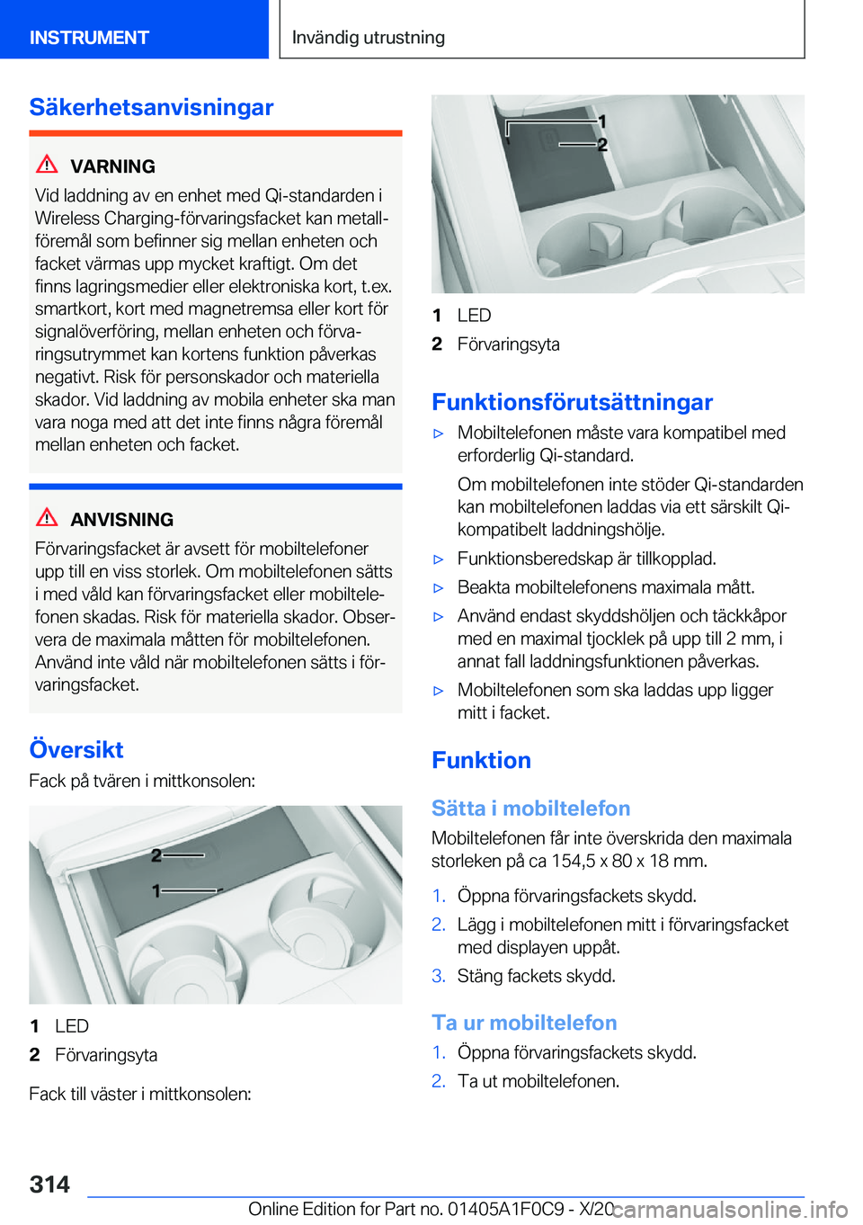 BMW X6 2021  InstruktionsbÖcker (in Swedish) �S�ä�k�e�r�h�e�t�s�a�n�v�i�s�n�i�n�g�a�r
�V�A�R�N�I�N�G
�V�i�d��l�a�d�d�n�i�n�g��a�v��e�n��e�n�h�e�t��m�e�d��Q�i�-�s�t�a�n�d�a�r�d�e�n��i
�W�i�r�e�l�e�s�s��C�h�a�r�g�i�n�g�-�f�