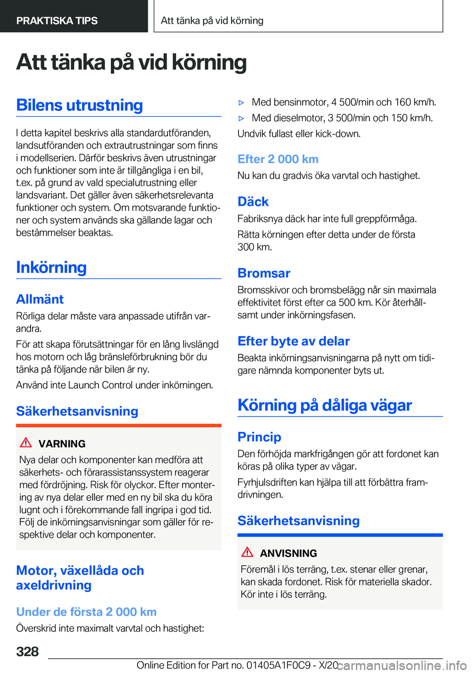 BMW X6 2021  InstruktionsbÖcker (in Swedish) �A�t�t��t�ä�n�k�a��p�å��v�i�d��k�