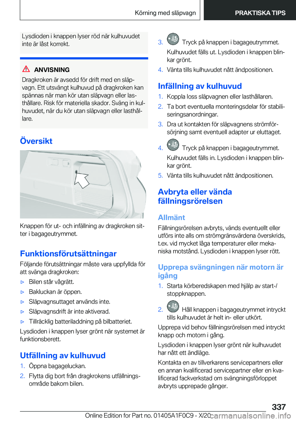 BMW X6 2021  InstruktionsbÖcker (in Swedish) �L�y�s�d�i�o�d�e�n��i��k�n�a�p�p�e�n��l�y�s�e�r��r�