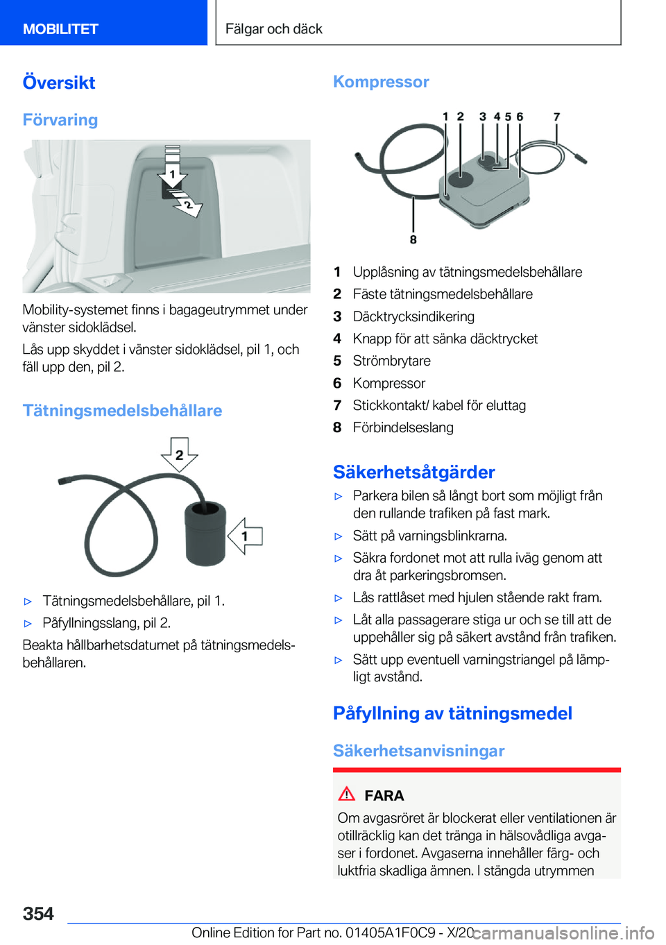 BMW X6 2021  InstruktionsbÖcker (in Swedish) �
