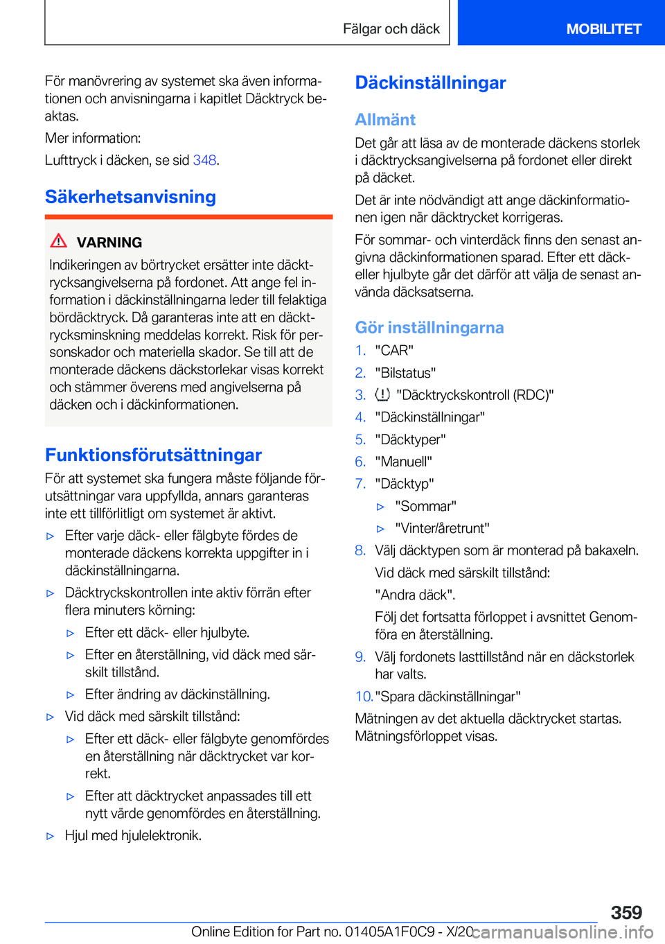 BMW X6 2021  InstruktionsbÖcker (in Swedish) �F�