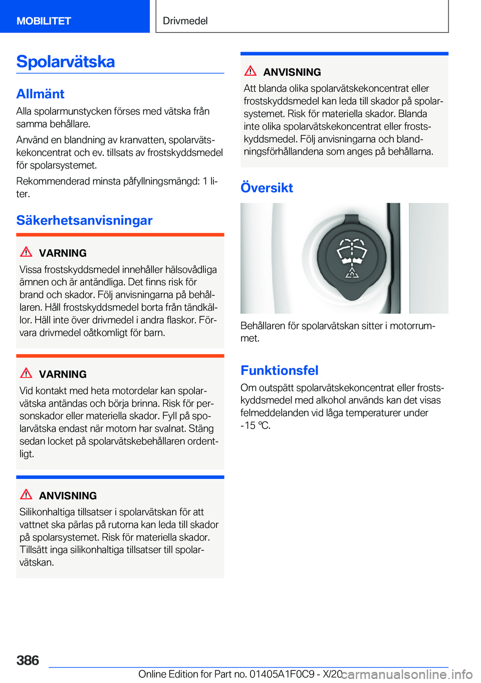 BMW X6 2021  InstruktionsbÖcker (in Swedish) �S�p�o�l�a�r�v�ä�t�s�k�a
�A�l�l�m�ä�n�t
�A�l�l�a��s�p�o�l�a�r�m�u�n�s�t�y�c�k�e�n��f�