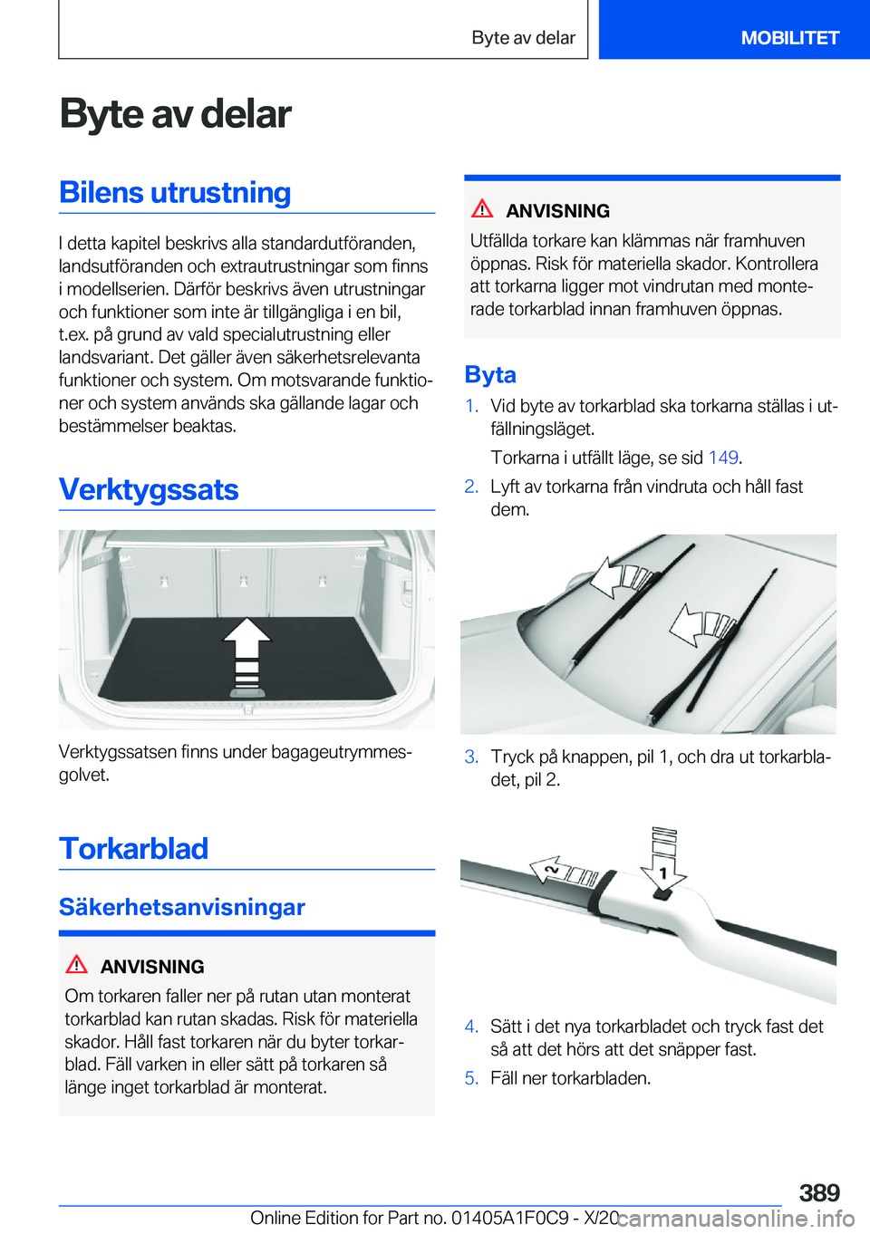BMW X6 2021  InstruktionsbÖcker (in Swedish) �B�y�t�e��a�v��d�e�l�a�r�B�i�l�e�n�s��u�t�r�u�s�t�n�i�n�g
�I��d�e�t�t�a��k�a�p�i�t�e�l��b�e�s�k�r�i�v�s��a�l�l�a��s�t�a�n�d�a�r�d�u�t�f�