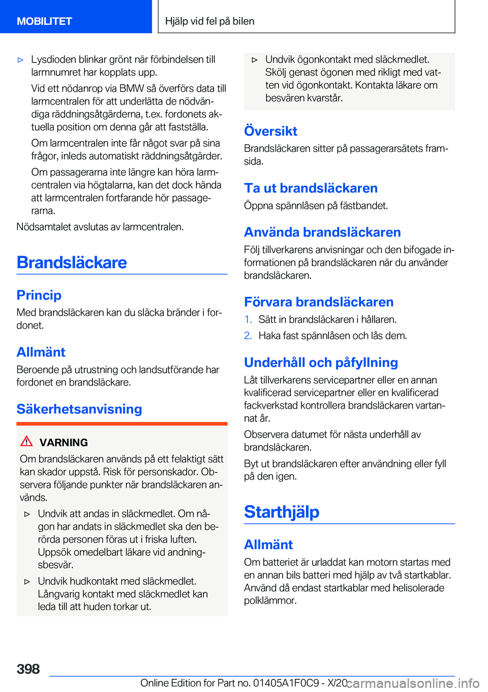 BMW X6 2021  InstruktionsbÖcker (in Swedish) 'x�L�y�s�d�i�o�d�e�n��b�l�i�n�k�a�r��g�r�