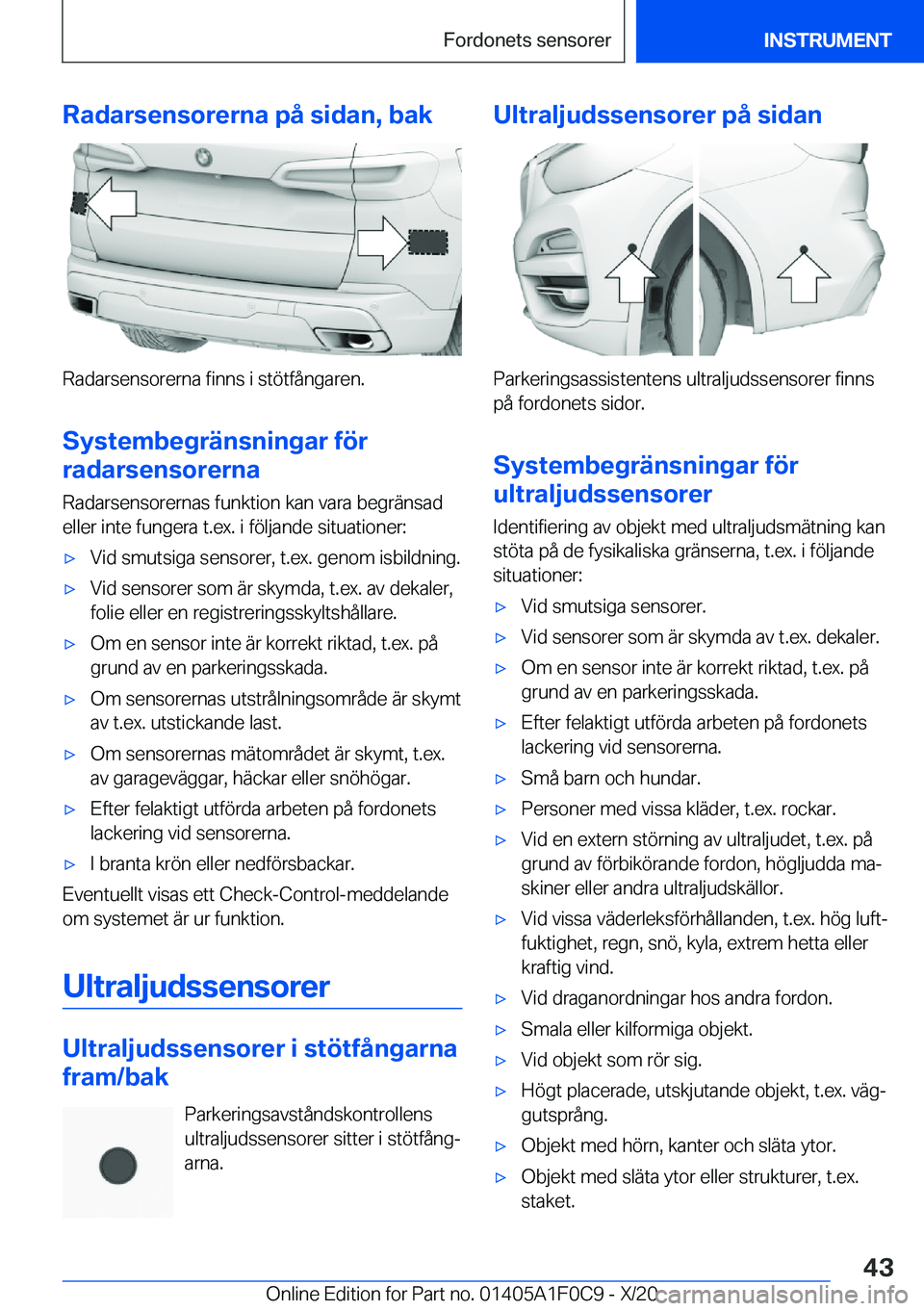 BMW X6 2021  InstruktionsbÖcker (in Swedish) �R�a�d�a�r�s�e�n�s�o�r�e�r�n�a��p�å��s�i�d�a�n�,��b�a�k
�R�a�d�a�r�s�e�n�s�o�r�e�r�n�a��f�i�n�n�s��i��s�t�