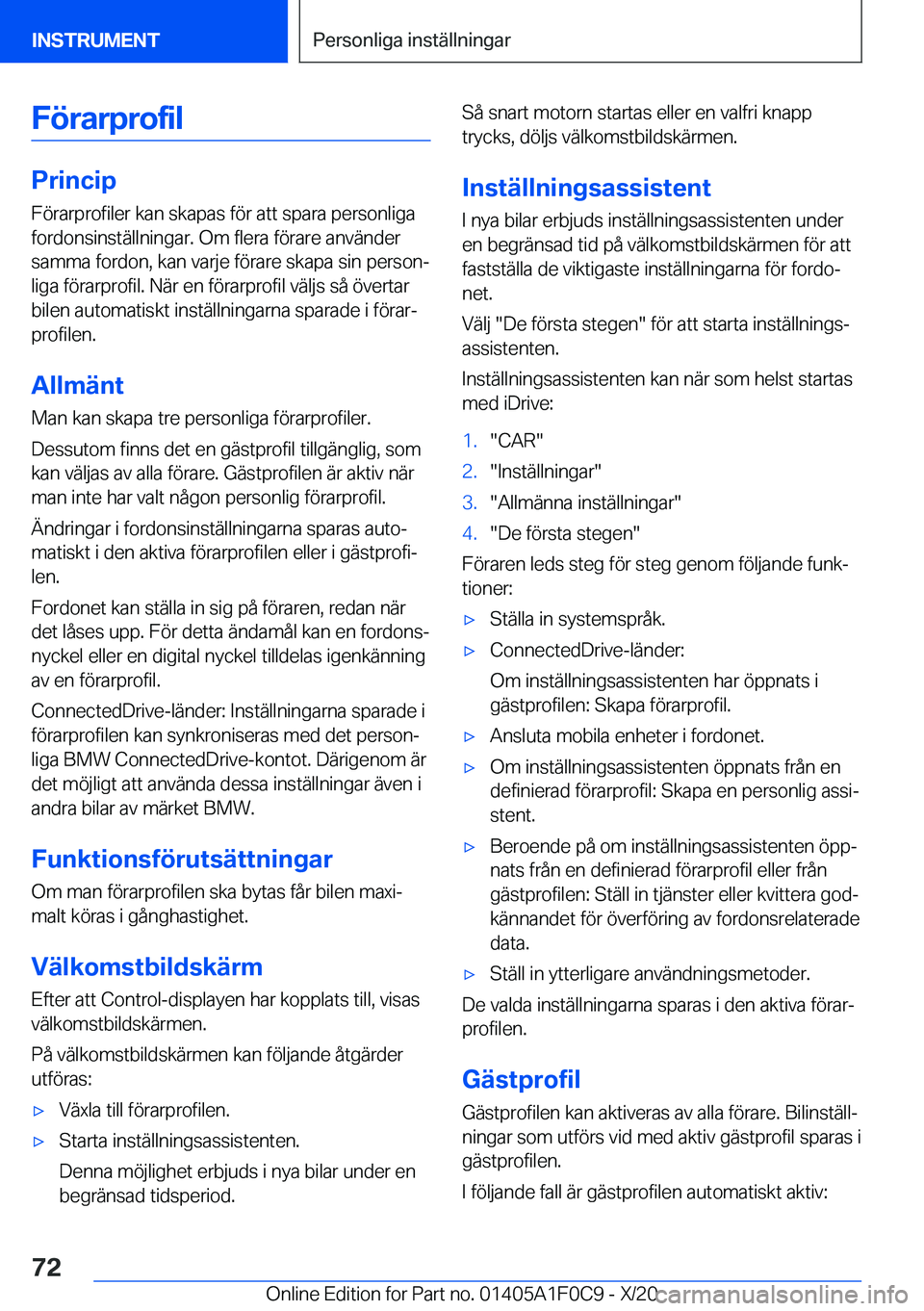 BMW X6 2021  InstruktionsbÖcker (in Swedish) �F�