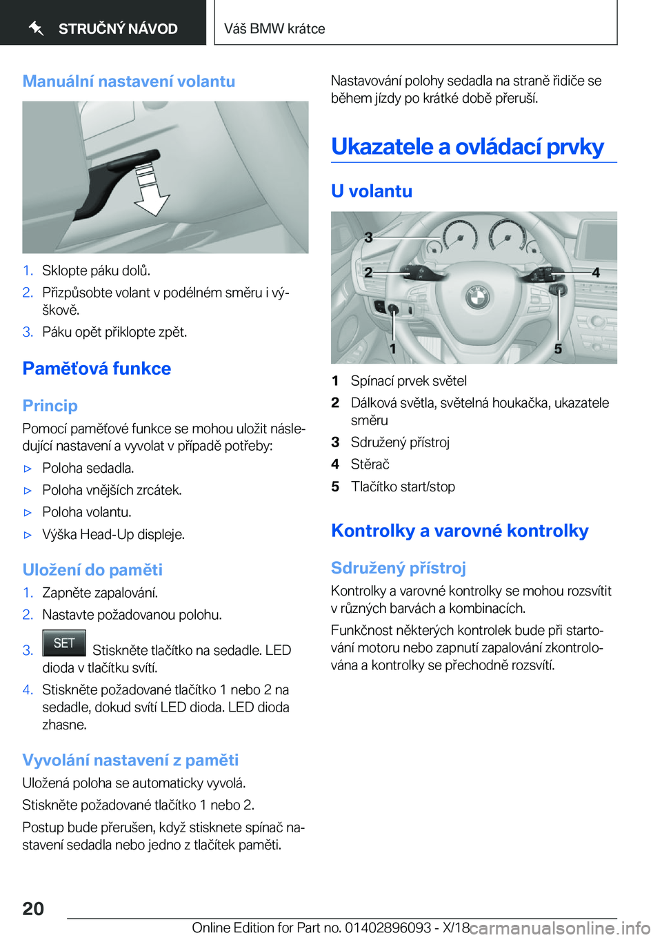BMW X6 2019  Návod na použití (in Czech) �M�a�n�u�