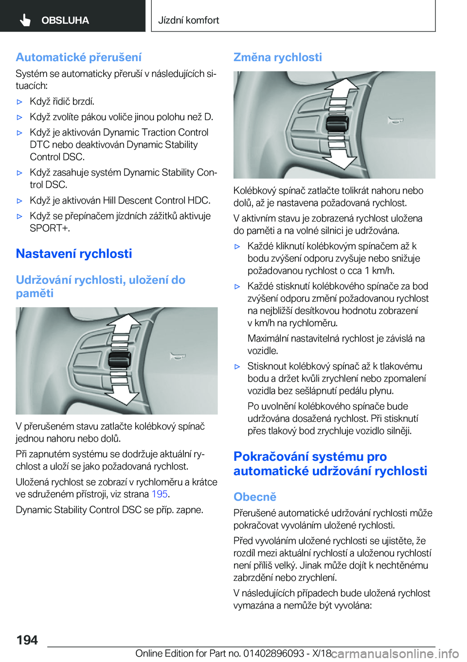 BMW X6 2019  Návod na použití (in Czech) �A�u�t�o�m�a�t�i�c�k�