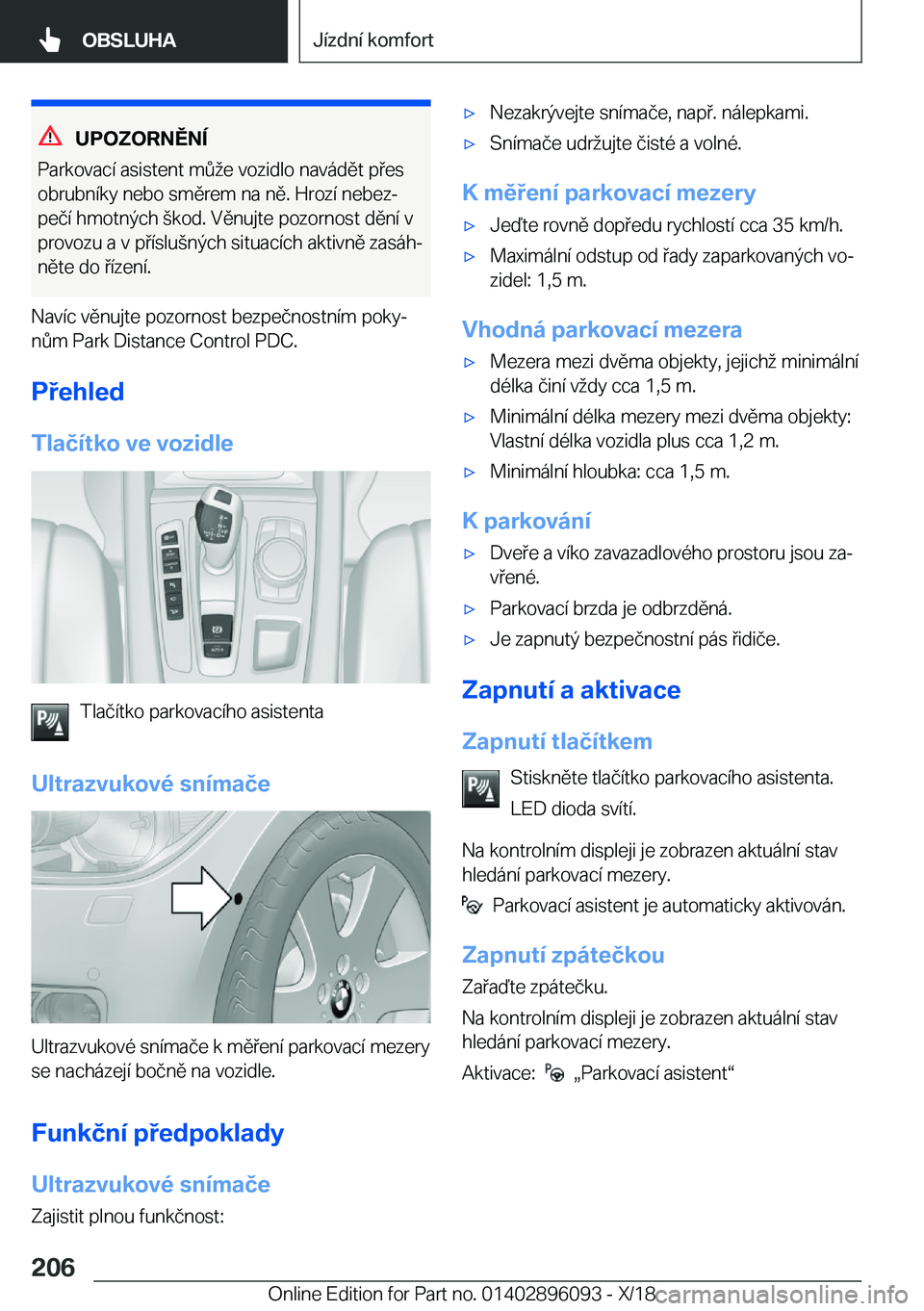 BMW X6 2019  Návod na použití (in Czech) �U�P�O�Z�O�R�N�Ě�N�