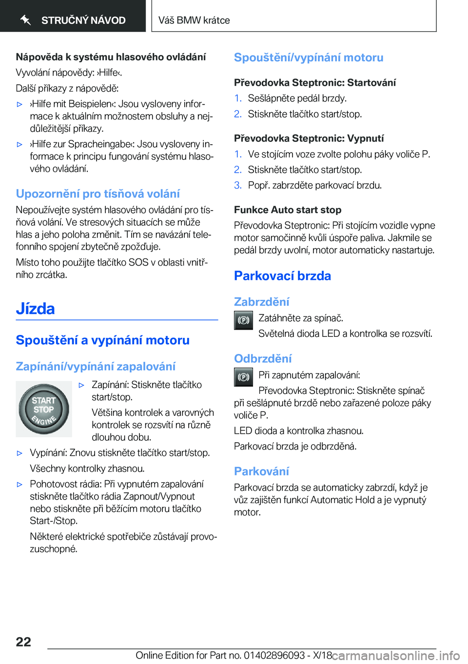 BMW X6 2019  Návod na použití (in Czech) �N�