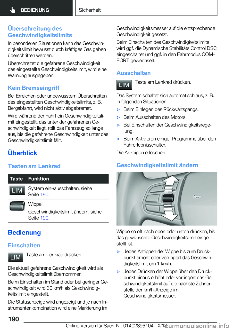 BMW X6 2019  Betriebsanleitungen (in German) �