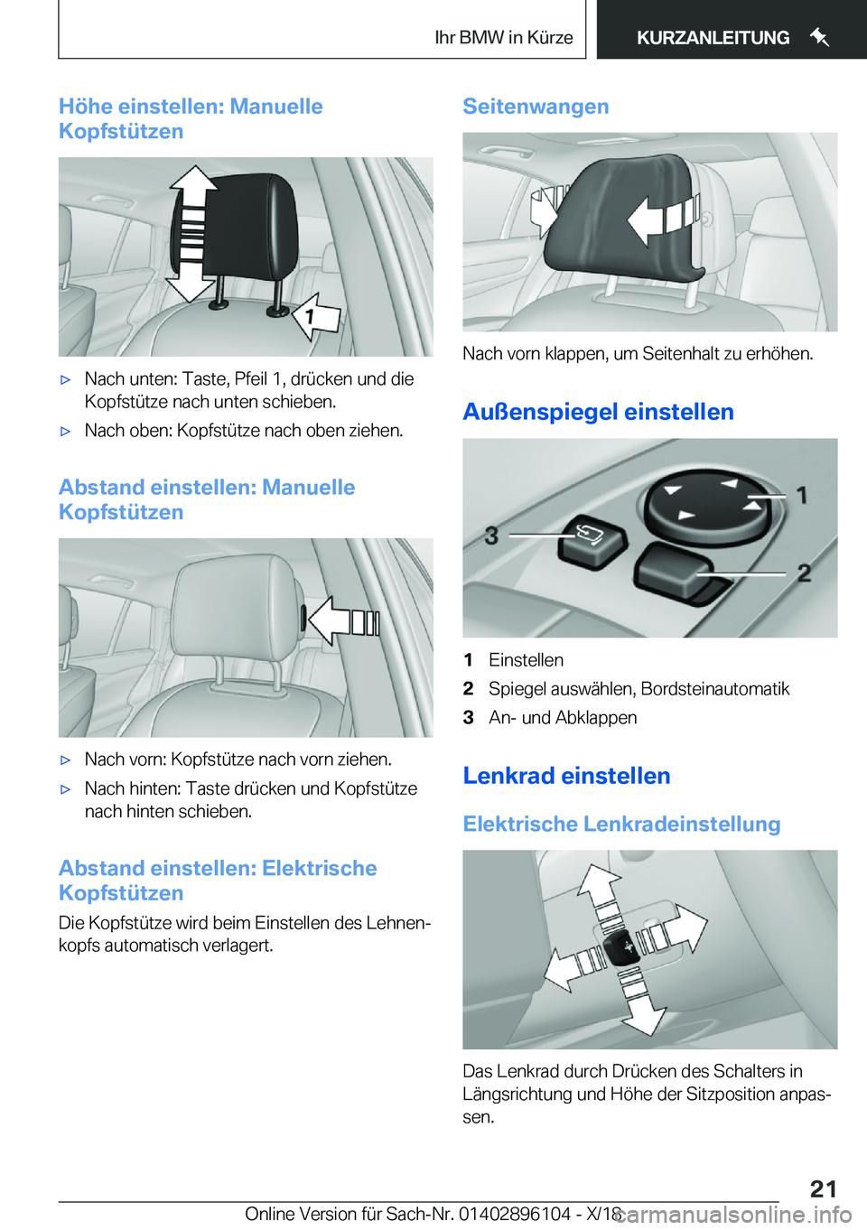 BMW X6 2019  Betriebsanleitungen (in German) �H�