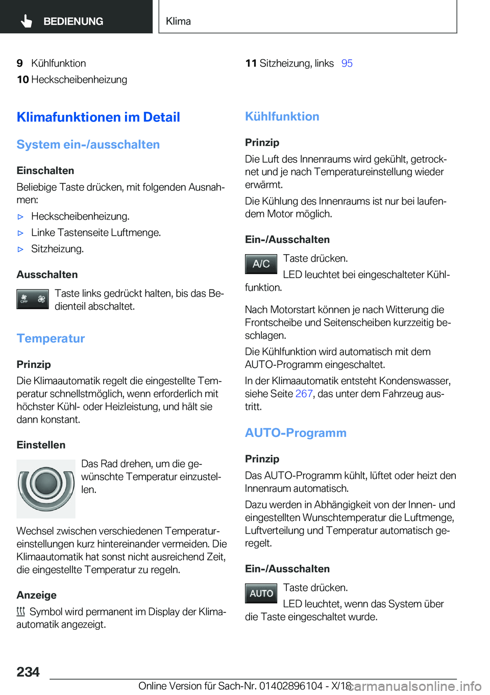 BMW X6 2019  Betriebsanleitungen (in German) �9�K�