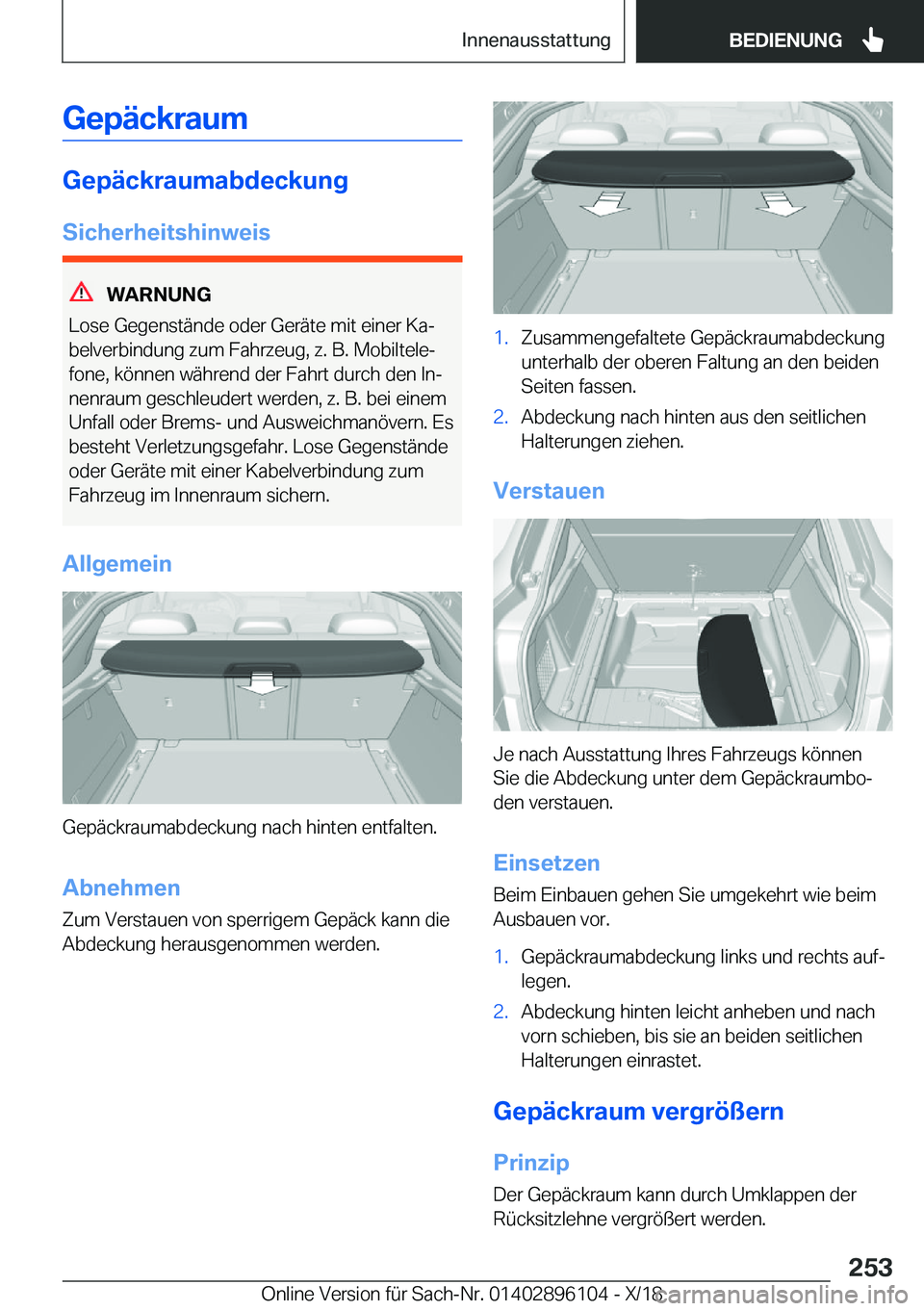 BMW X6 2019  Betriebsanleitungen (in German) �G�e�p�