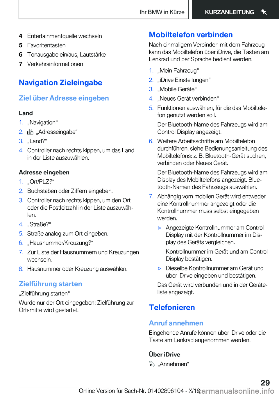 BMW X6 2019  Betriebsanleitungen (in German) �4�E�n�t�e�r�t�a�i�n�m�e�n�t�q�u�e�l�l�e��w�e�c�h�s�e�l�n�5�F�a�v�o�r�i�t�e�n�t�a�s�t�e�n�6�T�o�n�a�u�s�g�a�b�e��e�i�n�/�a�u�s�,��L�a�u�t�s�t�