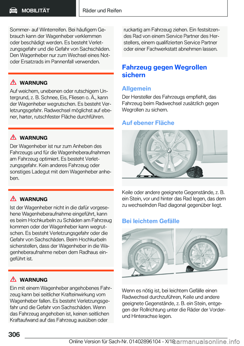 BMW X6 2019  Betriebsanleitungen (in German) �S�o�m�m�e�r�-��a�u�f��W�i�n�t�e�r�r�e�i�f�e�n�.��B�e�i��h�