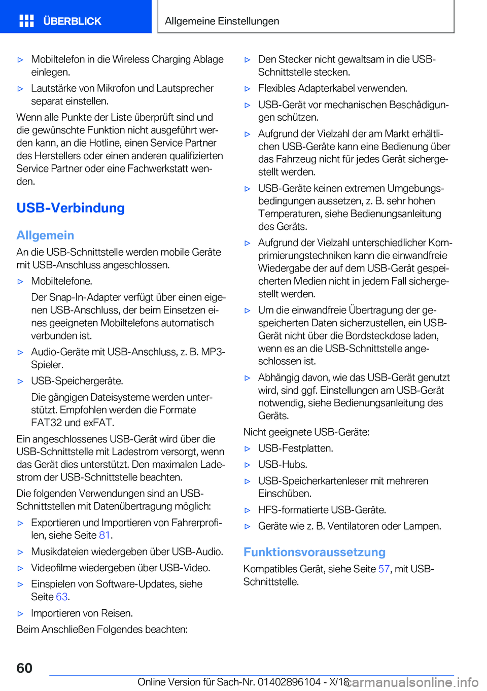 BMW X6 2019  Betriebsanleitungen (in German) x�M�o�b�i�l�t�e�l�e�f�o�n��i�n��d�i�e��W�i�r�e�l�e�s�s��C�h�a�r�g�i�n�g��A�b�l�a�g�e
�e�i�n�l�e�g�e�n�.x�L�a�u�t�s�t�