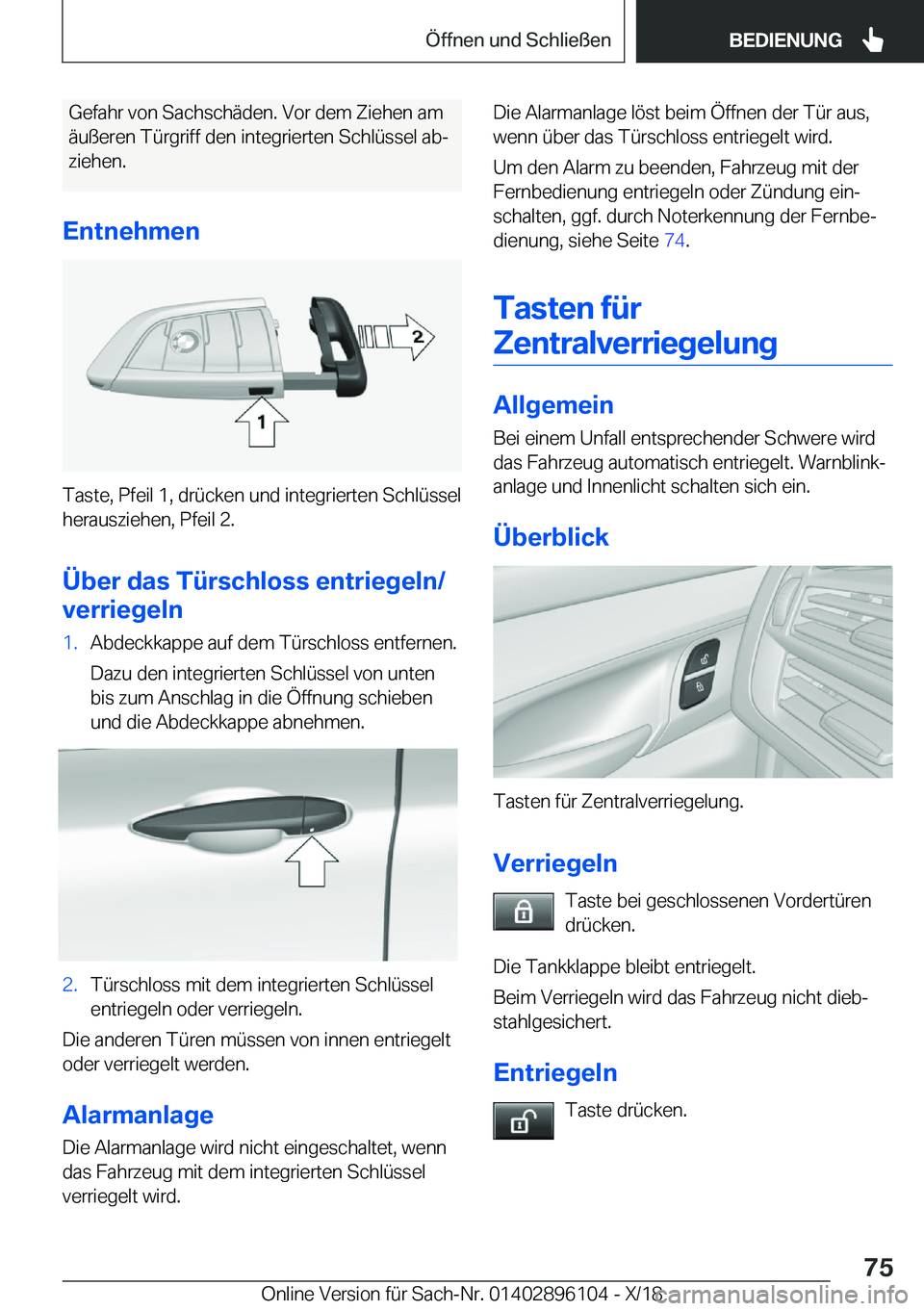 BMW X6 2019  Betriebsanleitungen (in German) �G�e�f�a�h�r��v�o�n��S�a�c�h�s�c�h�