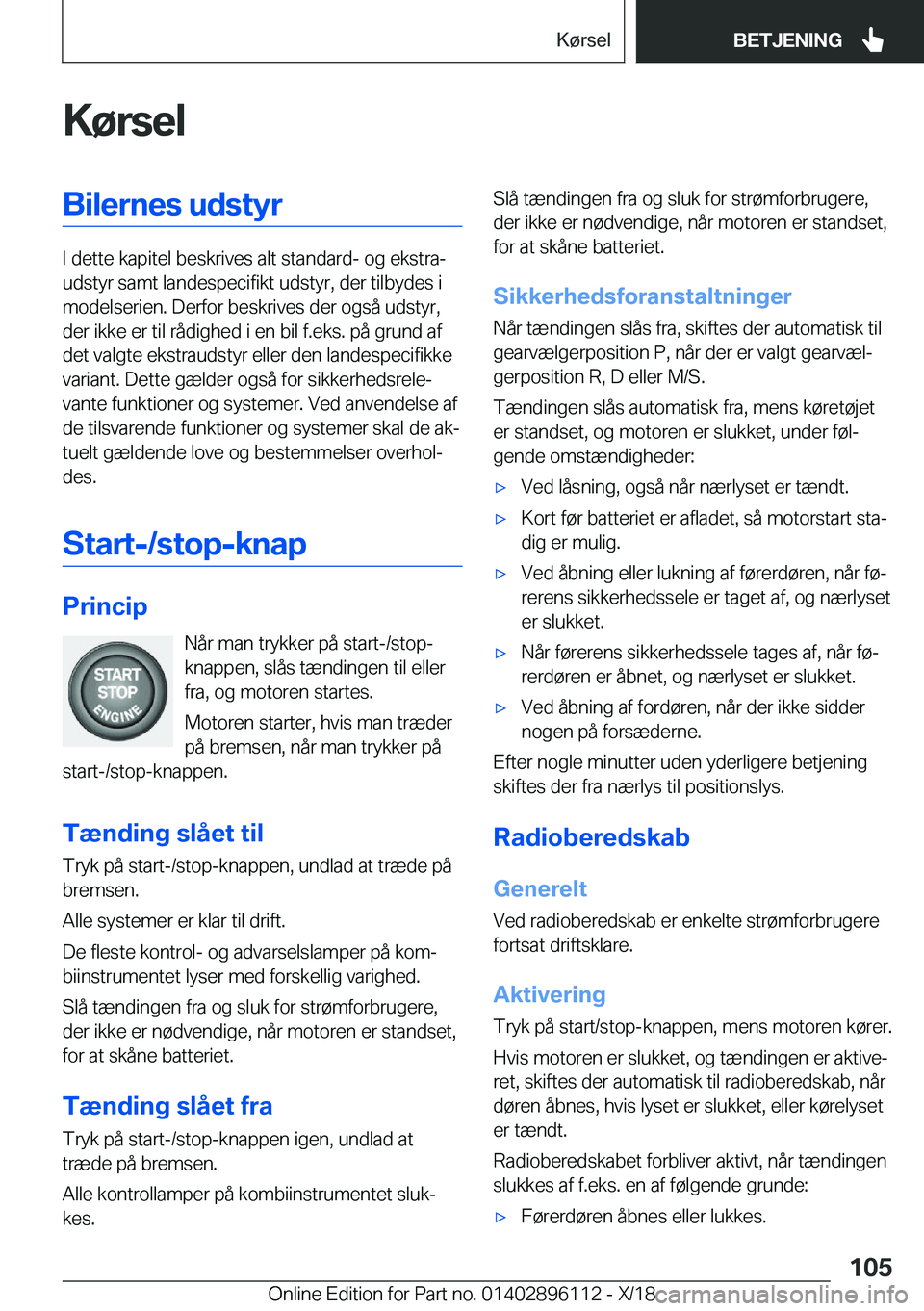 BMW X6 2019  InstruktionsbØger (in Danish) �K�